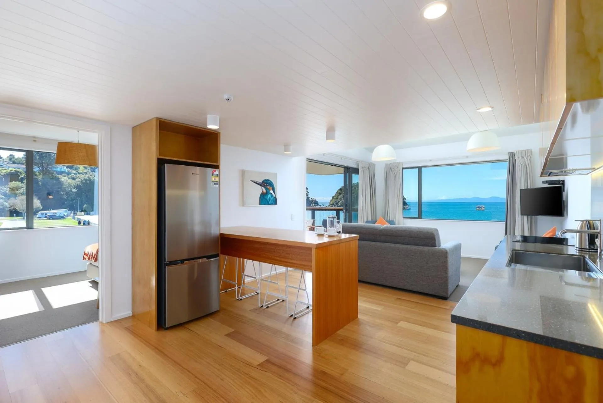 Kitchen or kitchenette in Kaiteriteri Recreation Reserve Apartments