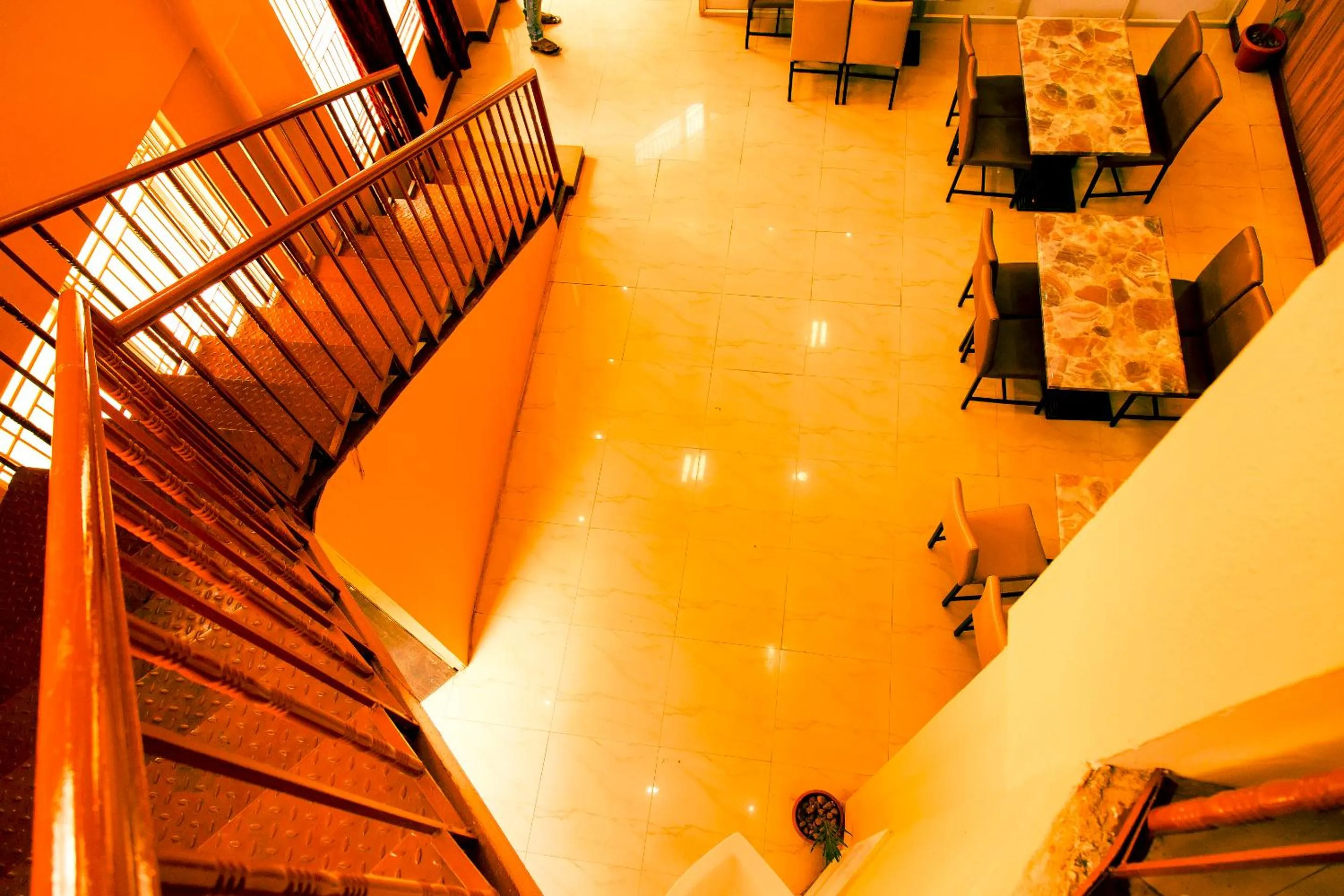 Seating area in KSTDC Hotel Mayura Chalukya, Badami