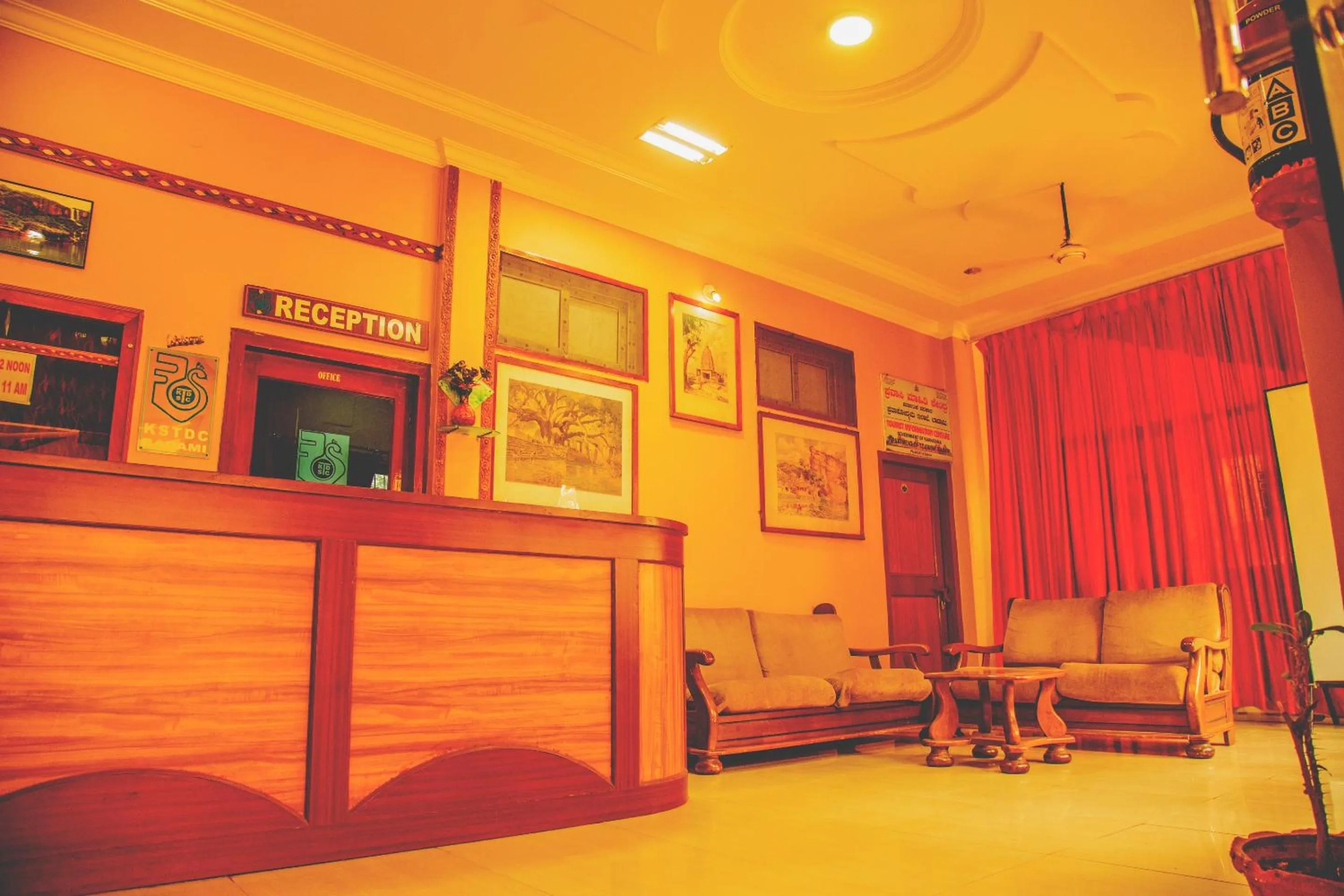 Living room in KSTDC Hotel Mayura Chalukya, Badami