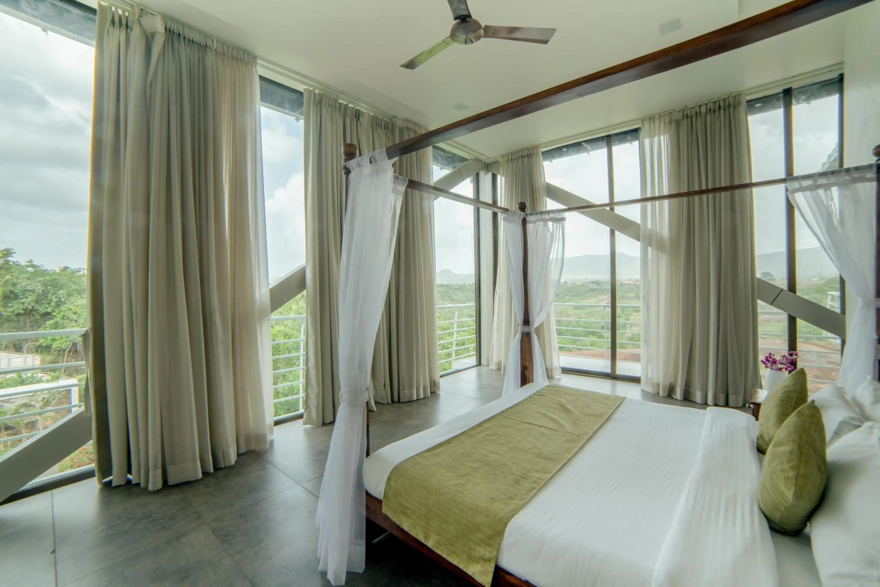 Bed in Grape County Eco Resort & Spa, Nashik