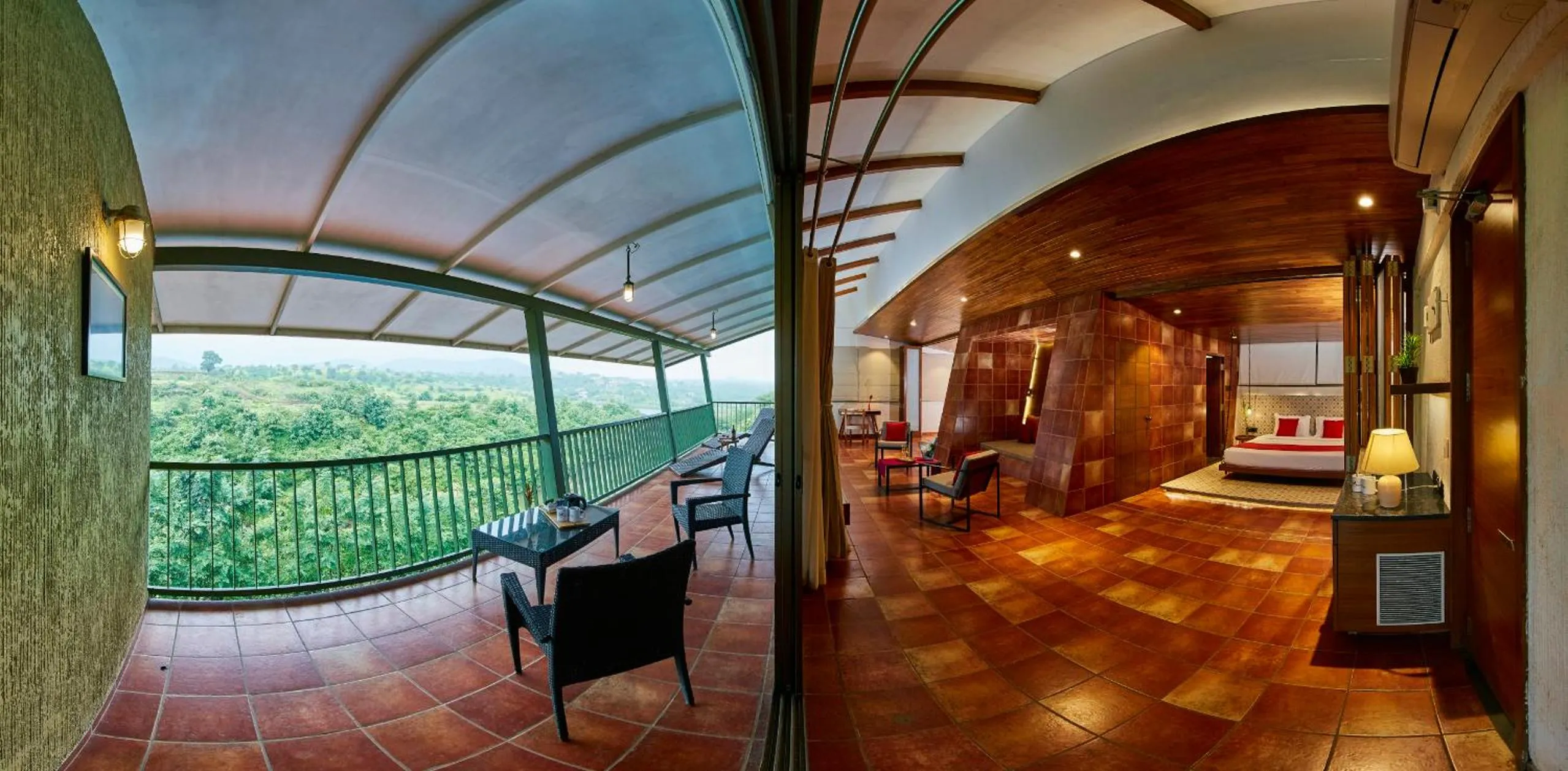 Balcony/Terrace, Bed in Grape County Eco Resort & Spa, Nashik