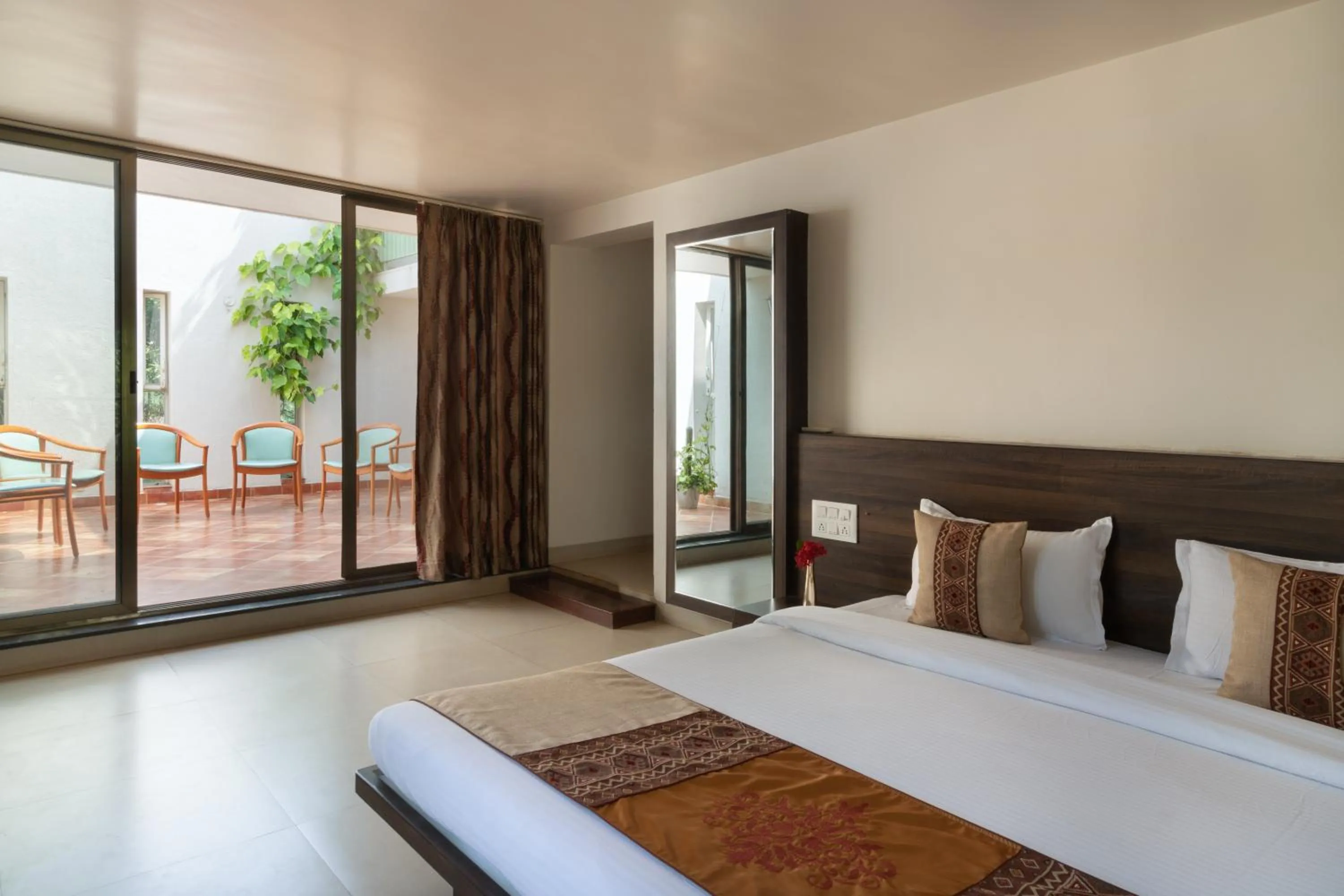 Bed in Grape County Eco Resort & Spa, Nashik