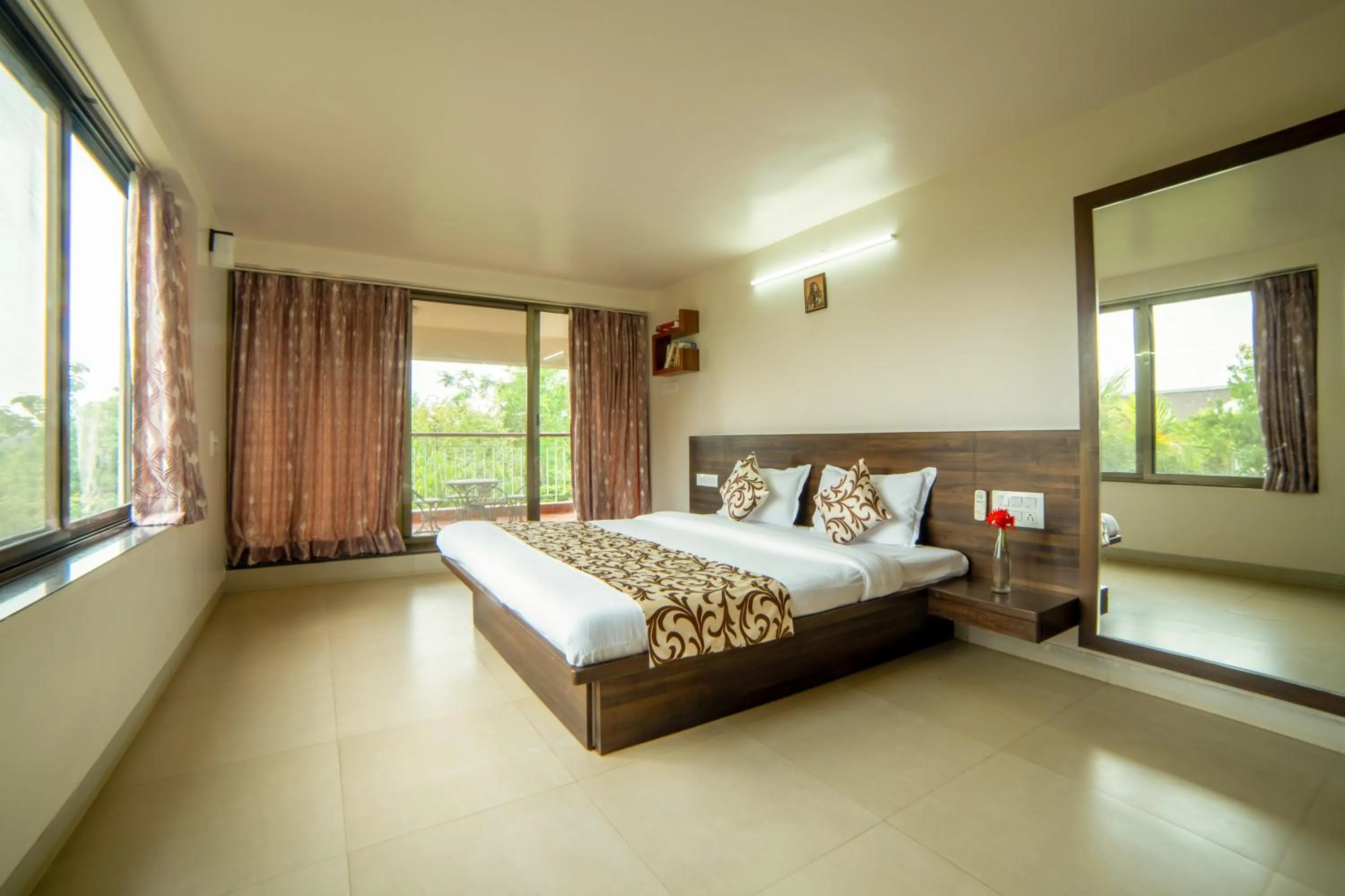 Bed in Grape County Eco Resort & Spa, Nashik