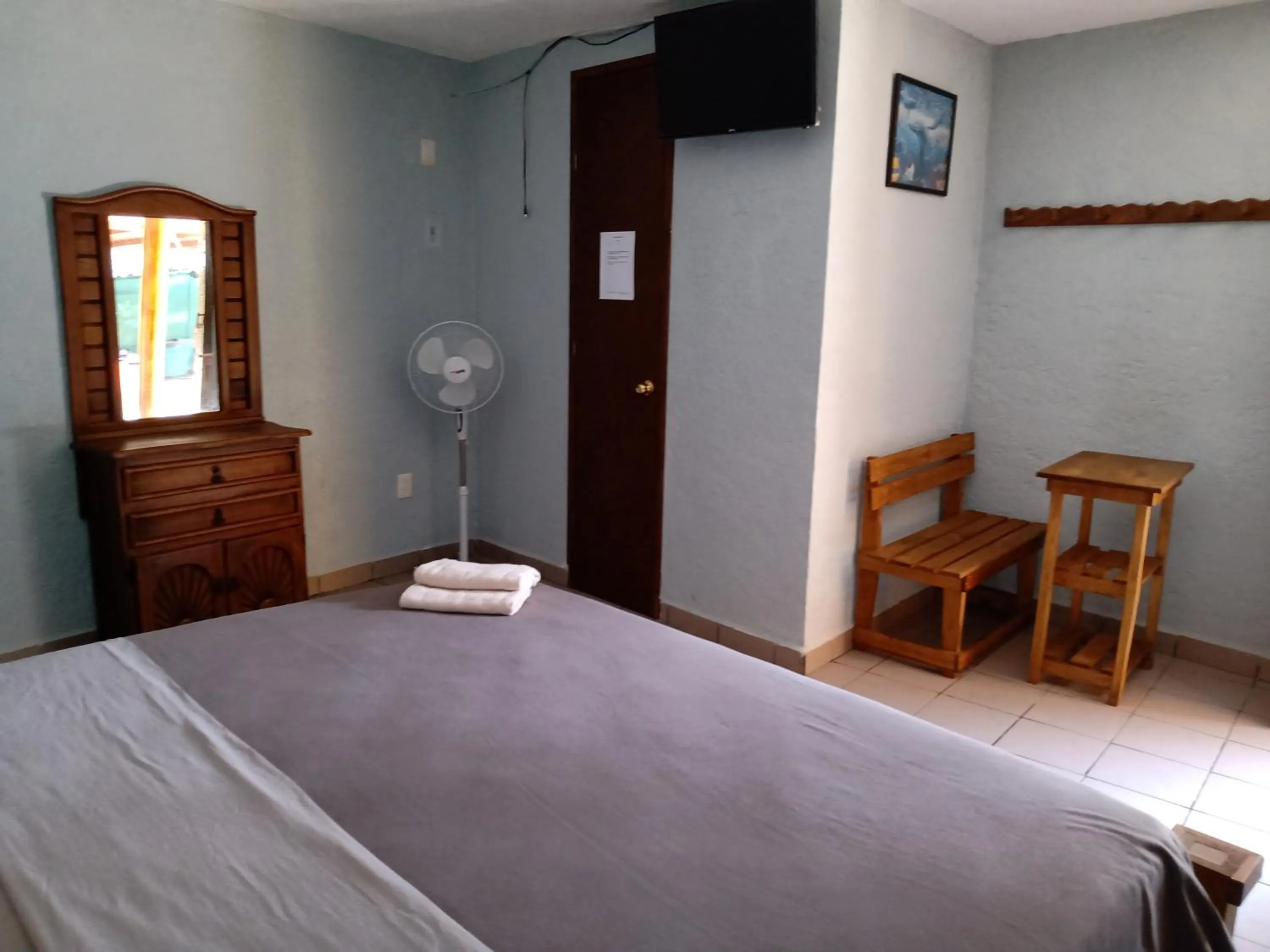 Bed in Hospedaje San Antonio Tepoztlán.