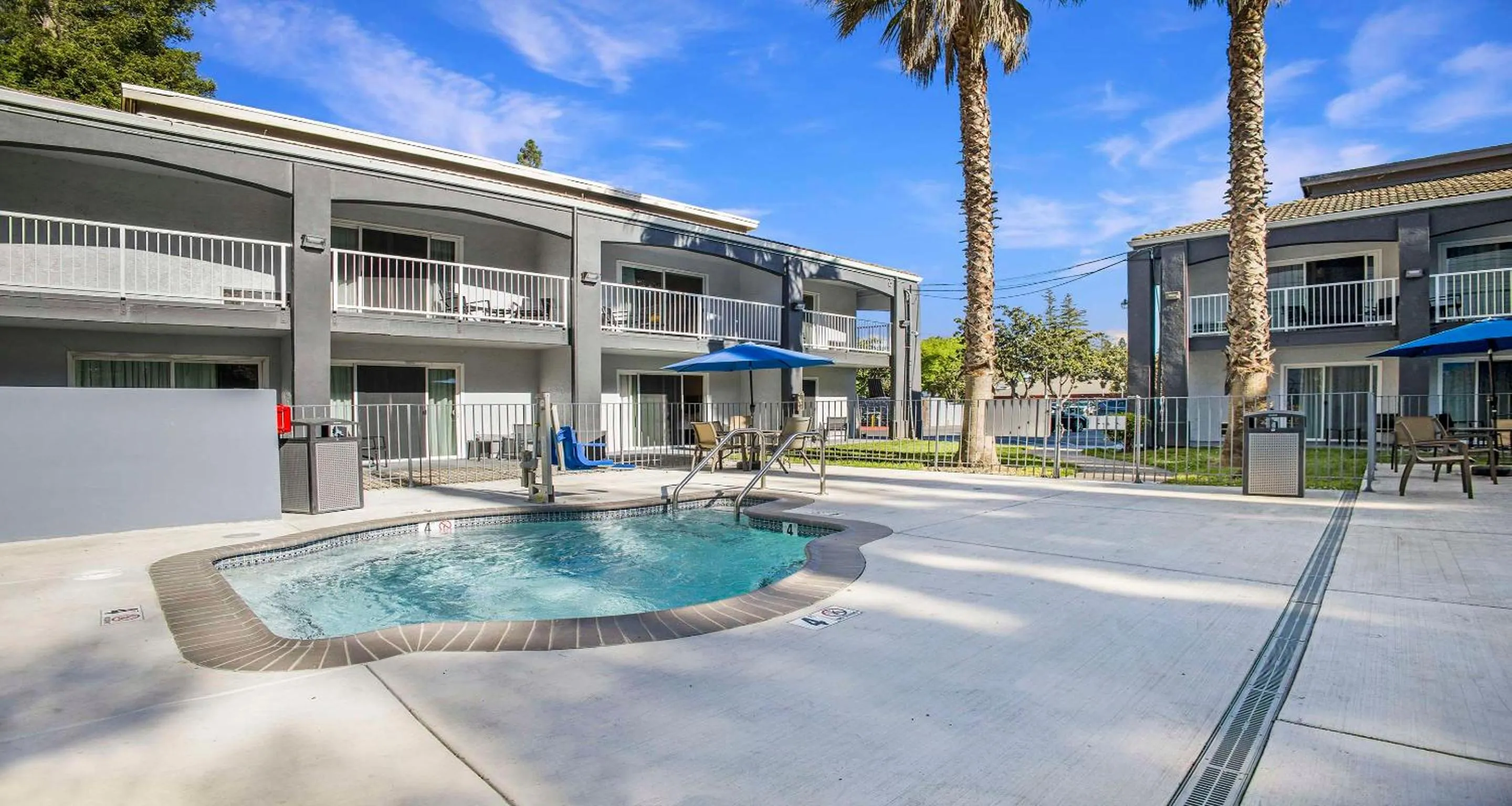Pool view in SureStay Plus Hotel by Best Western Sacramento North