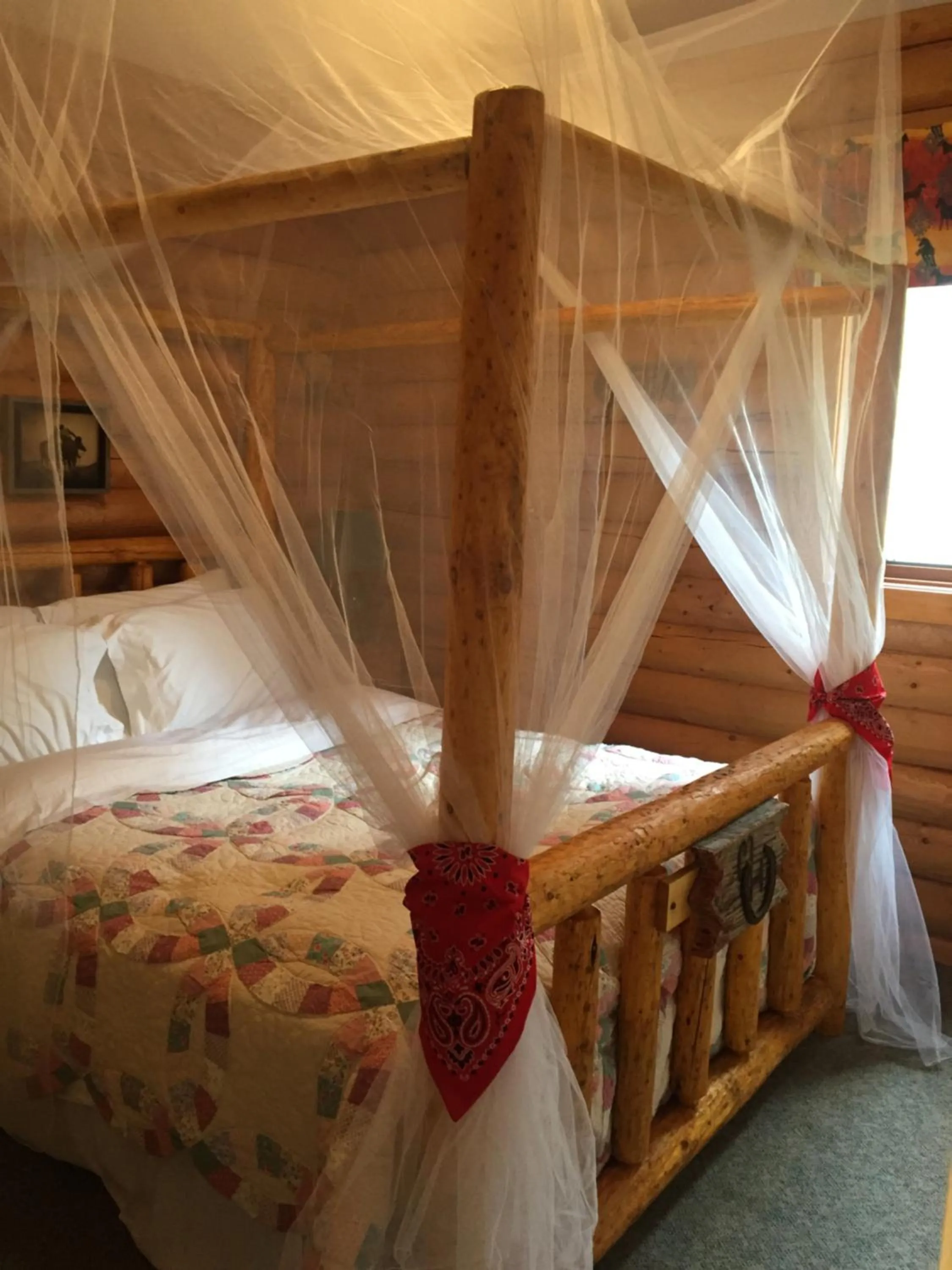 Bed in Montana Hill Guest Ranch