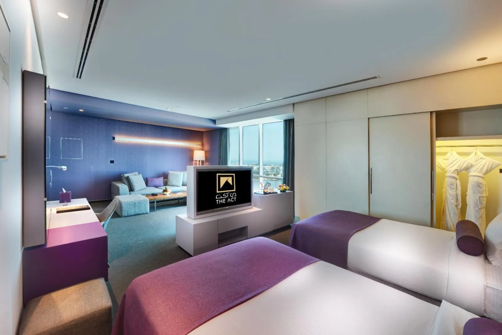 Bed in The Act Hotel Sharjah