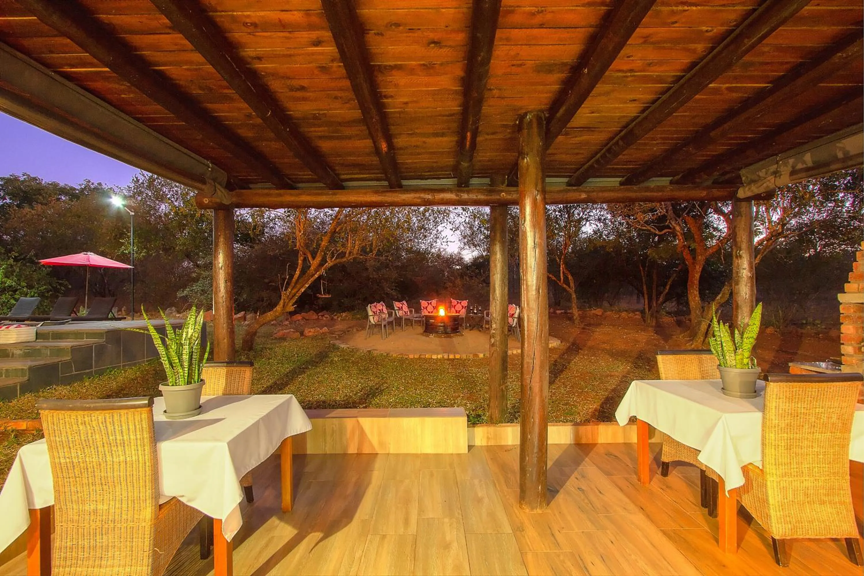 Patio in Imbube Safari Lodge