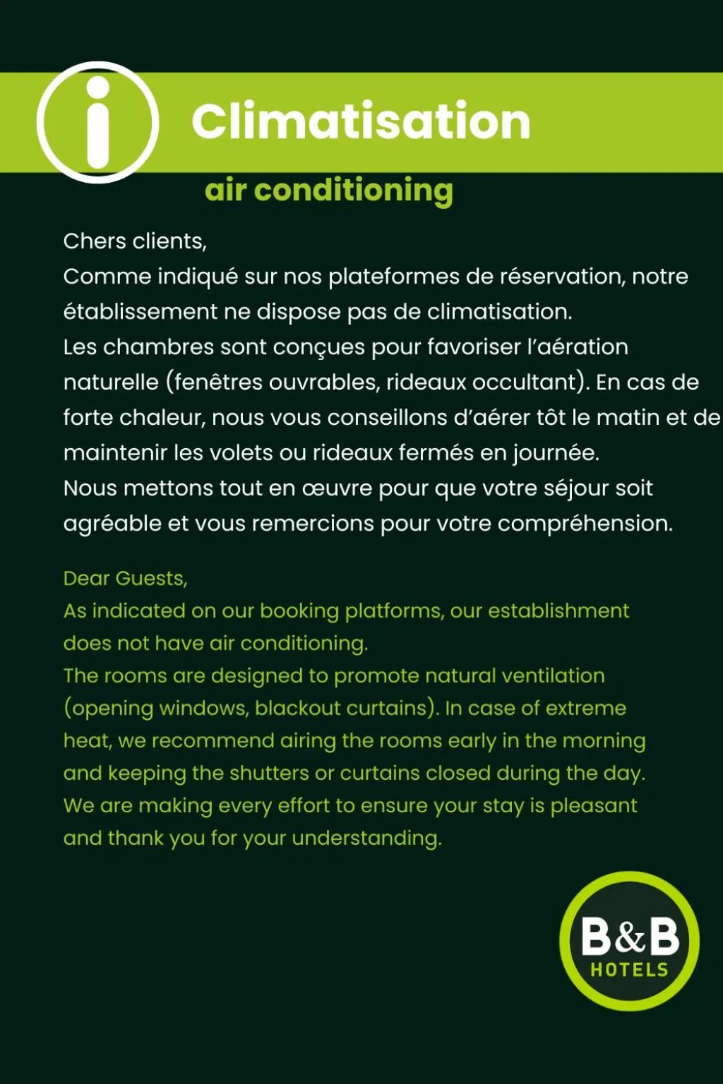 air conditioner in B&B HOTEL Morlaix