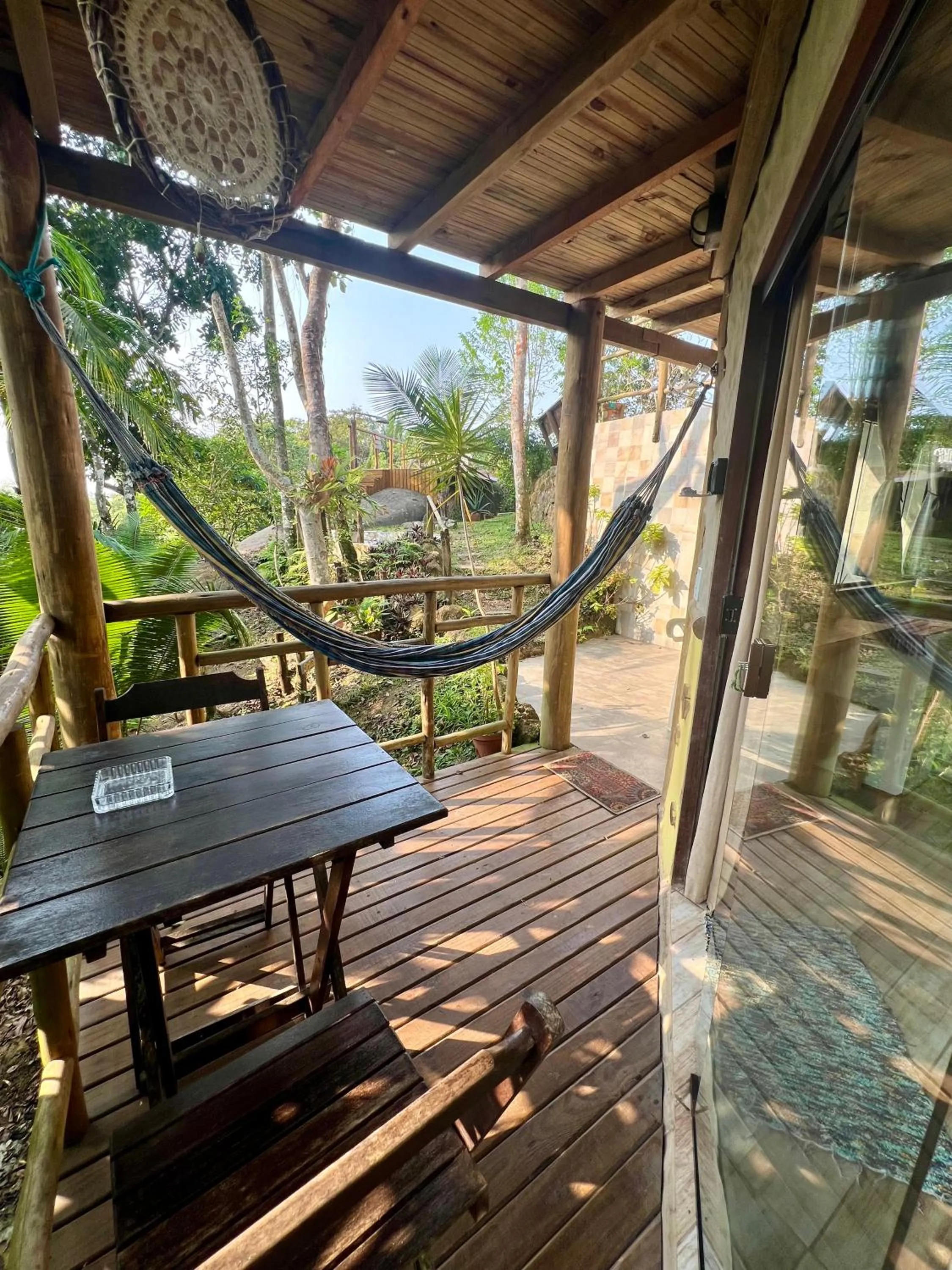 chalés frente à praia