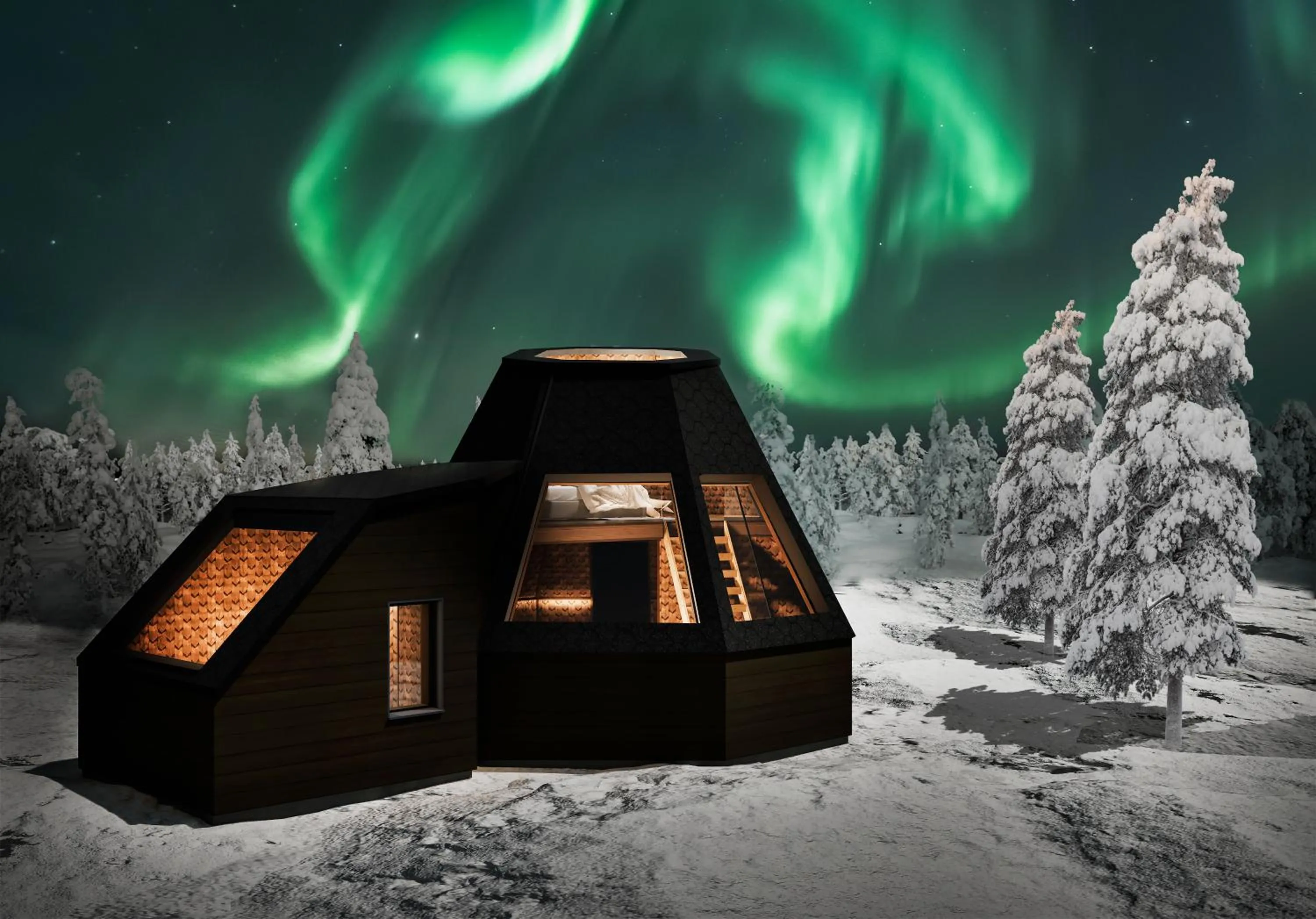 Winter in Aurora Village Ivalo