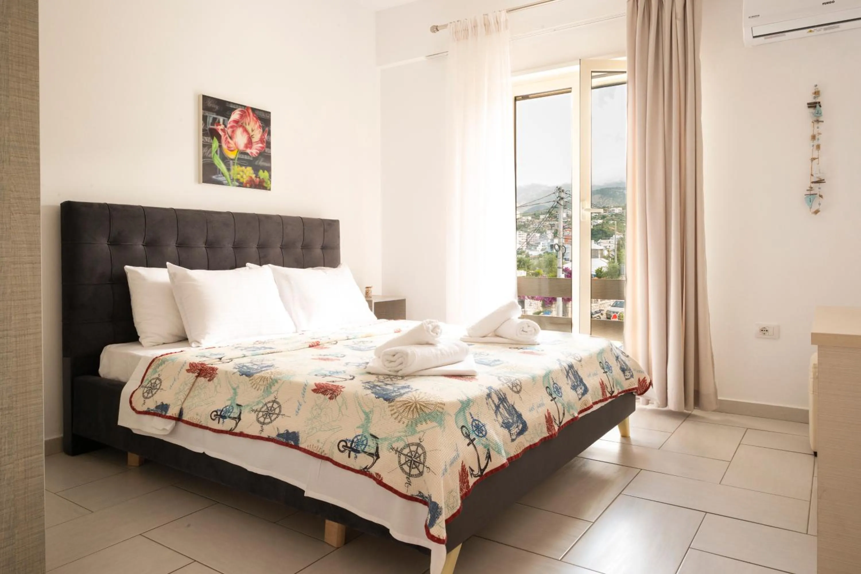 Bedroom, Bed in Sea Apartments Himare