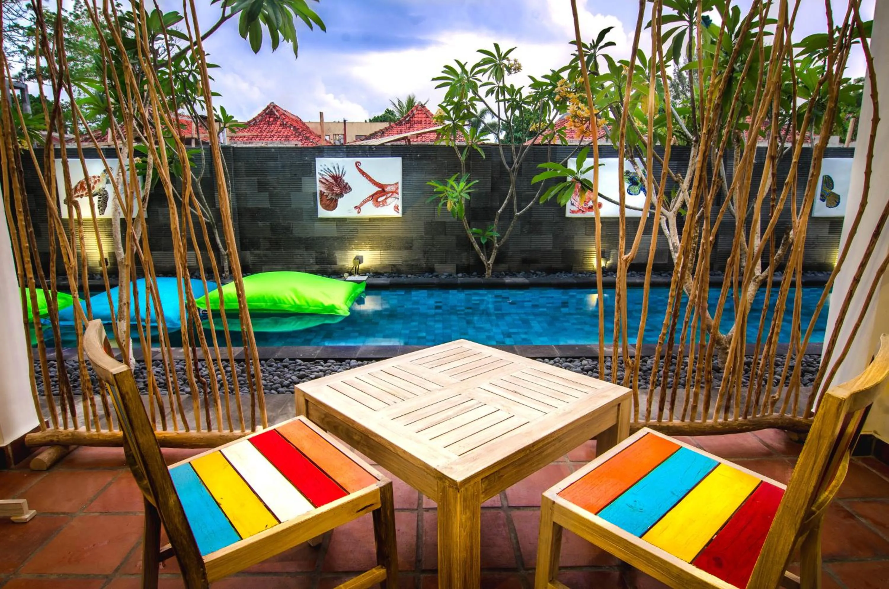 Patio in Blue Marlin Dive Resort Trawangan