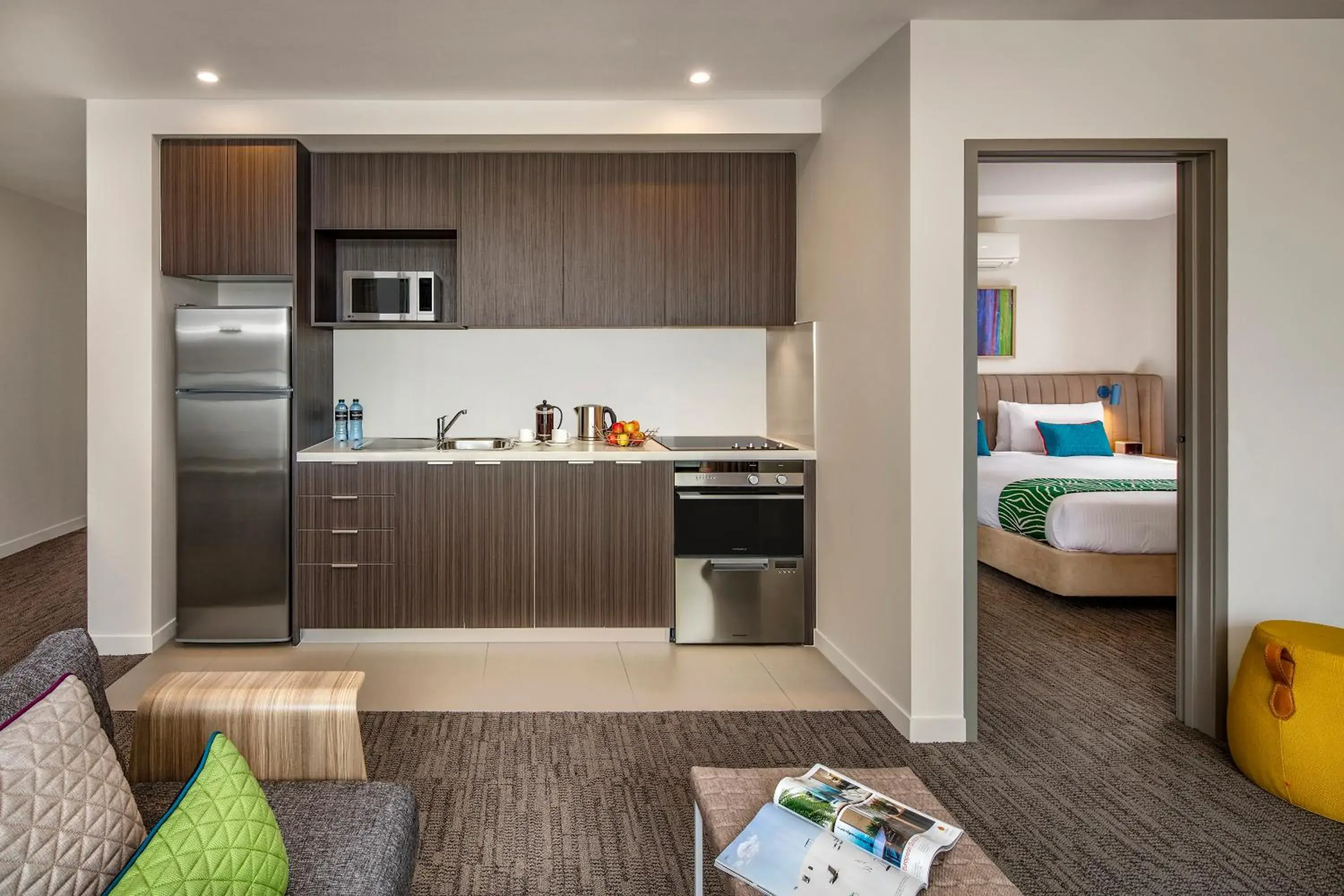 Kitchen or kitchenette, Bed in Quest Dandenong Central Kitchen or kitchenette, Bed in Quest Dandenong Central