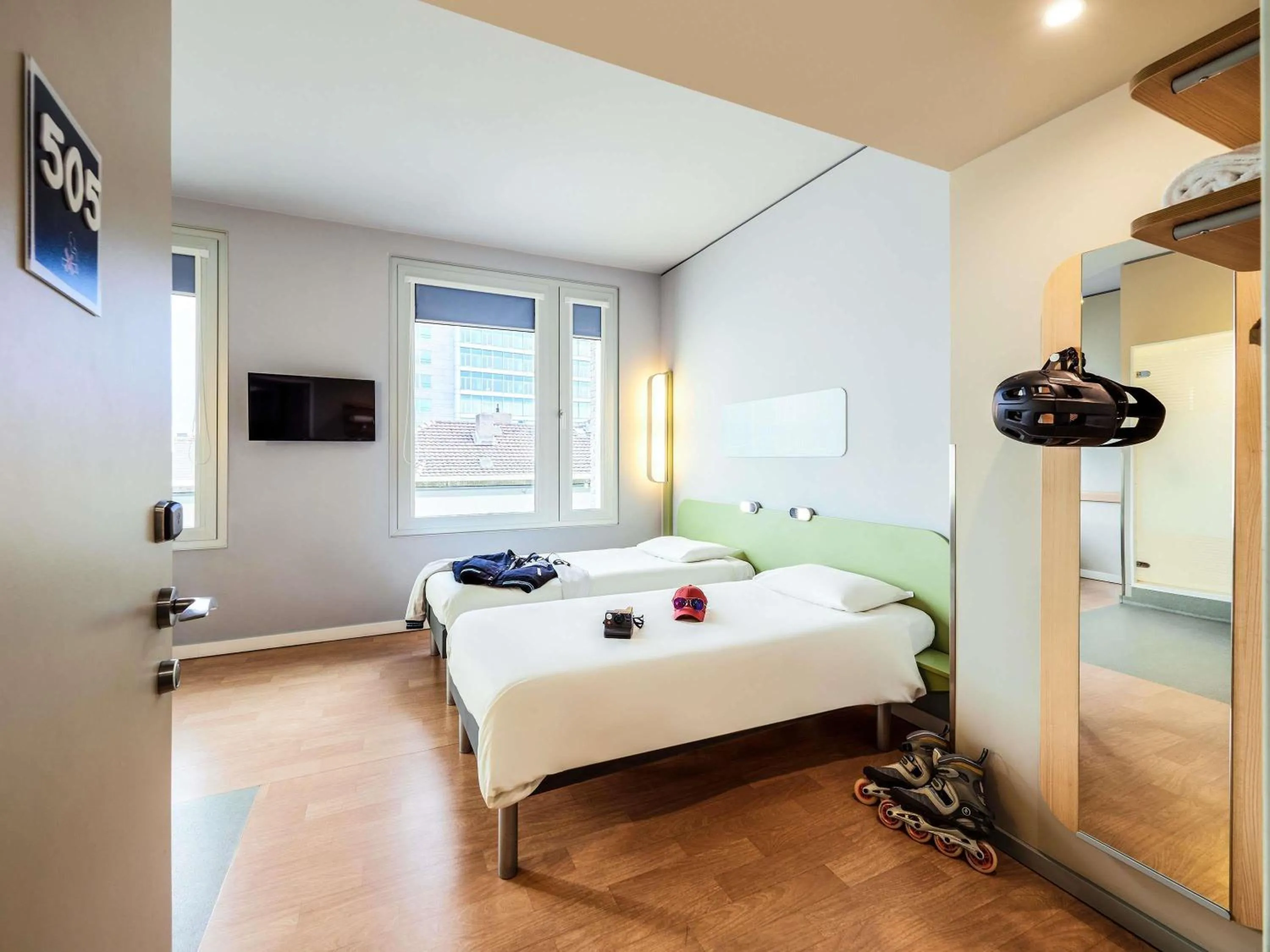 Bedroom, Bed in ibis budget Frankfurt City Ost