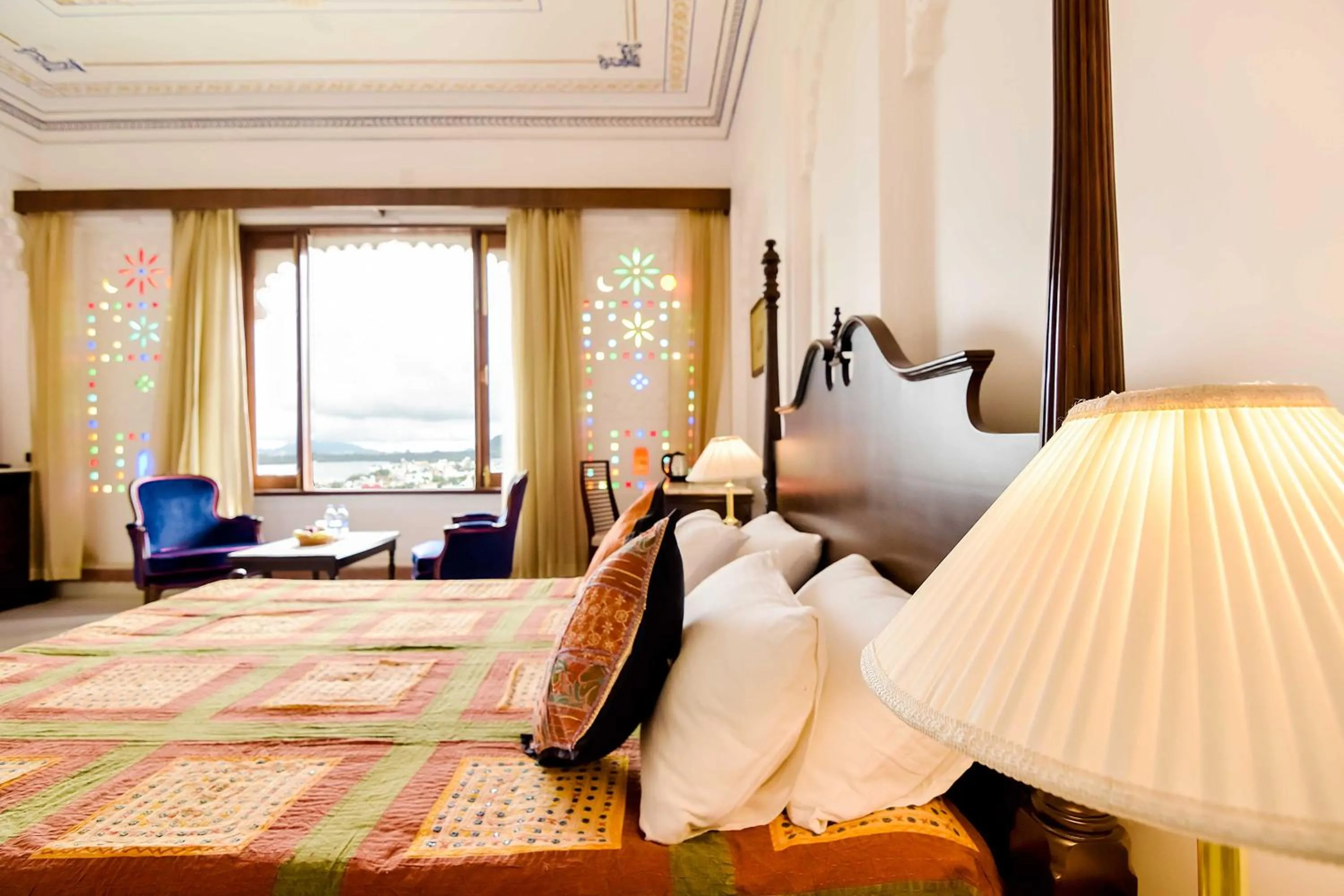 Bed in Hotel Raj Kuber