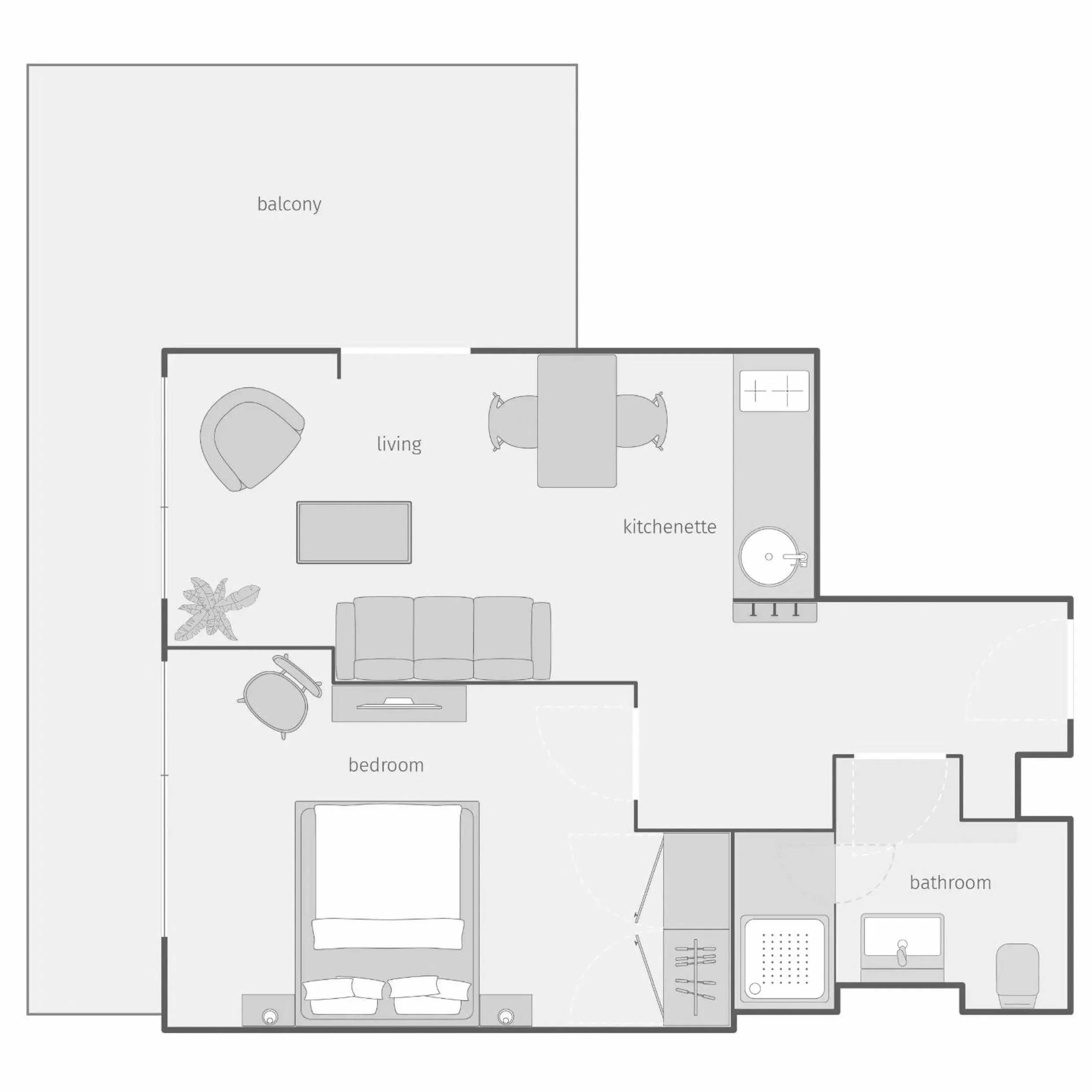 Floor plan in smartments Berlin City West