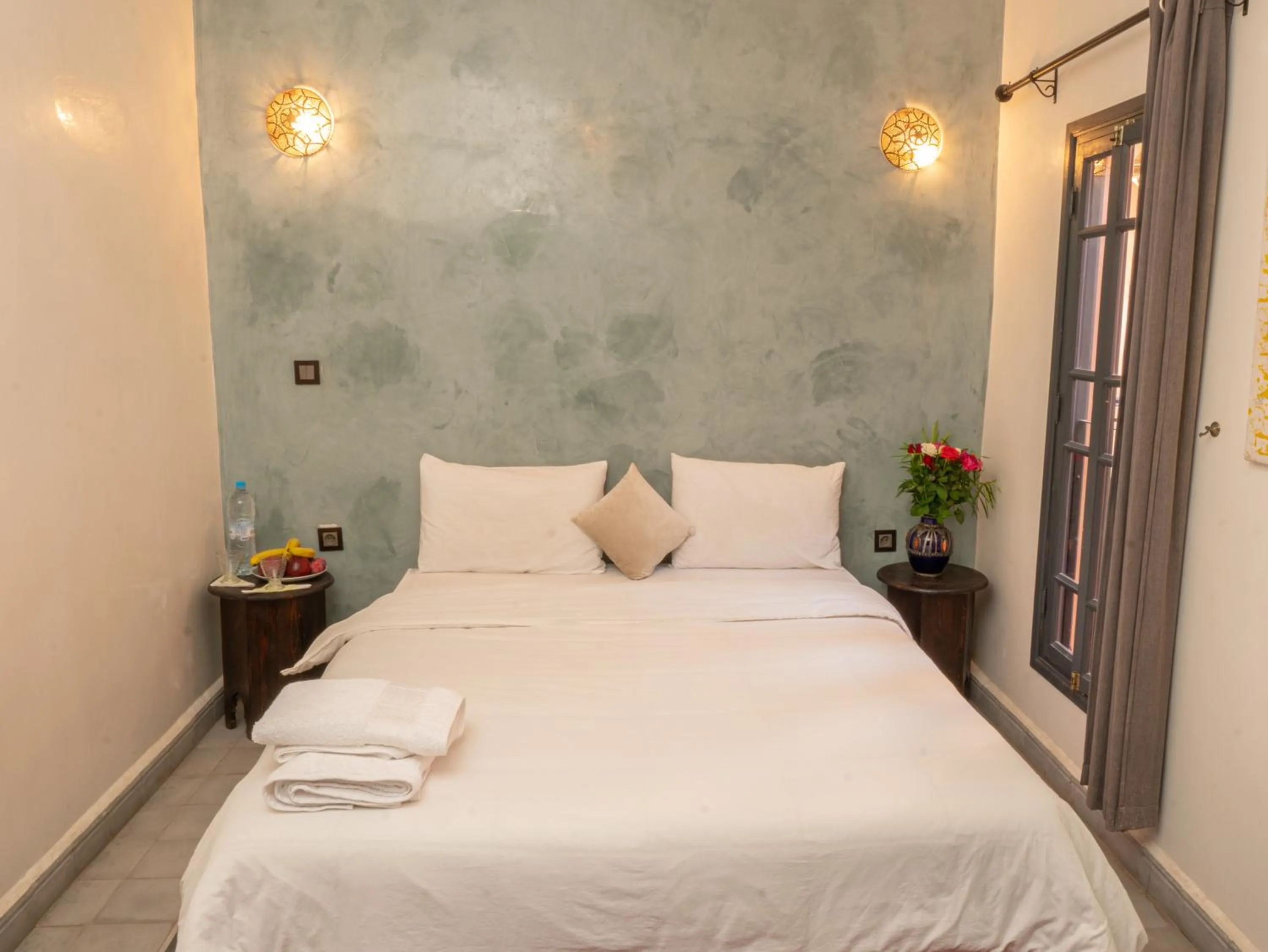 Bed in Riad Abjaou