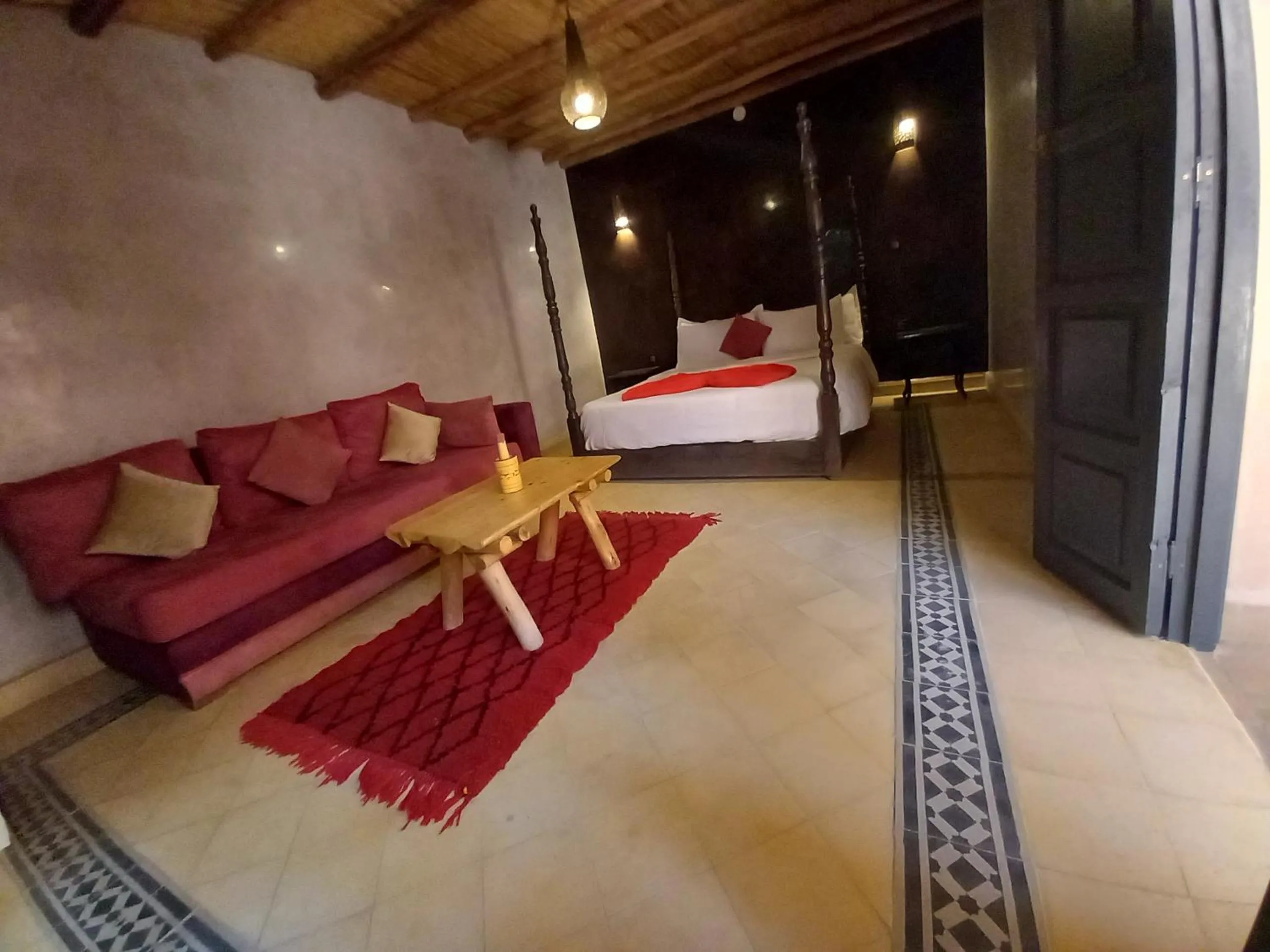Bed in Riad Abjaou