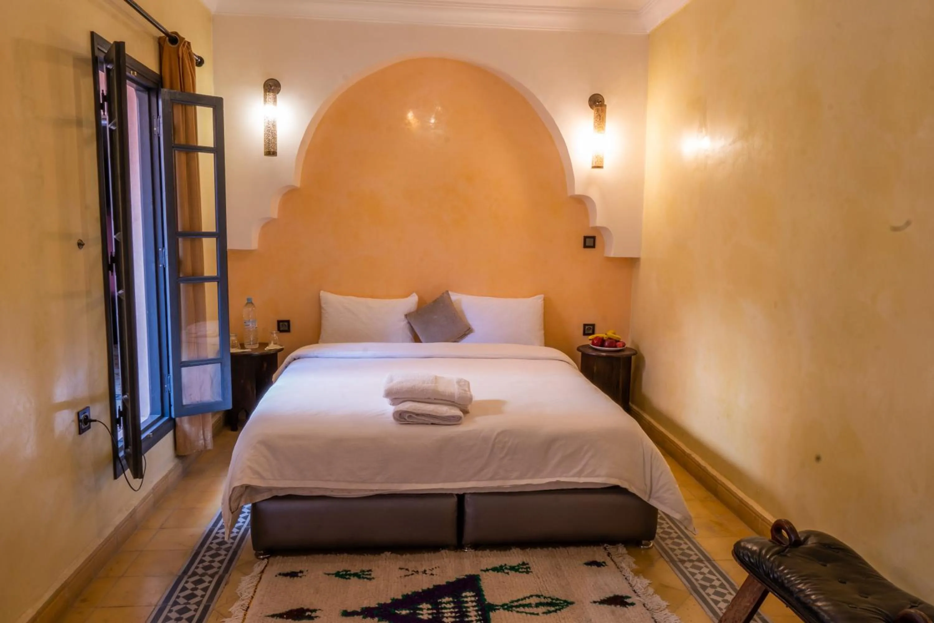 Bed in Riad Abjaou