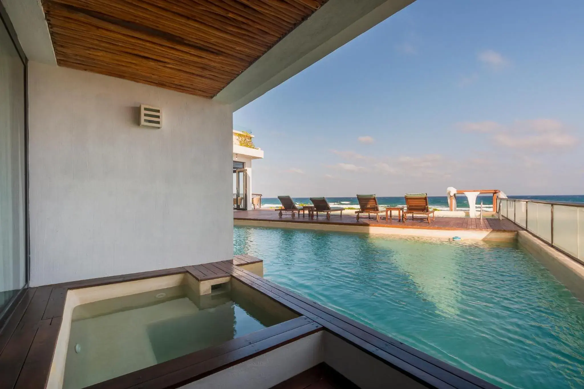 Pool view in O' Tulum Condo Hotel Adults Only Pool view in O' Tulum Condo Hotel Adults Only