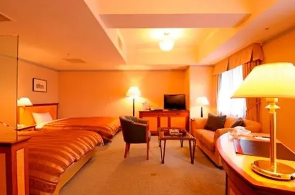 Bed in Hotel Plaza Kachigawa Bed in Hotel Plaza Kachigawa