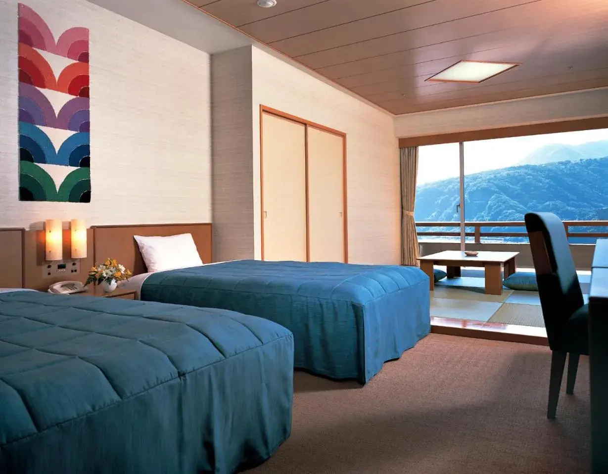 Bed in Akazawa Onsen Hotel Bed in Akazawa Onsen Hotel