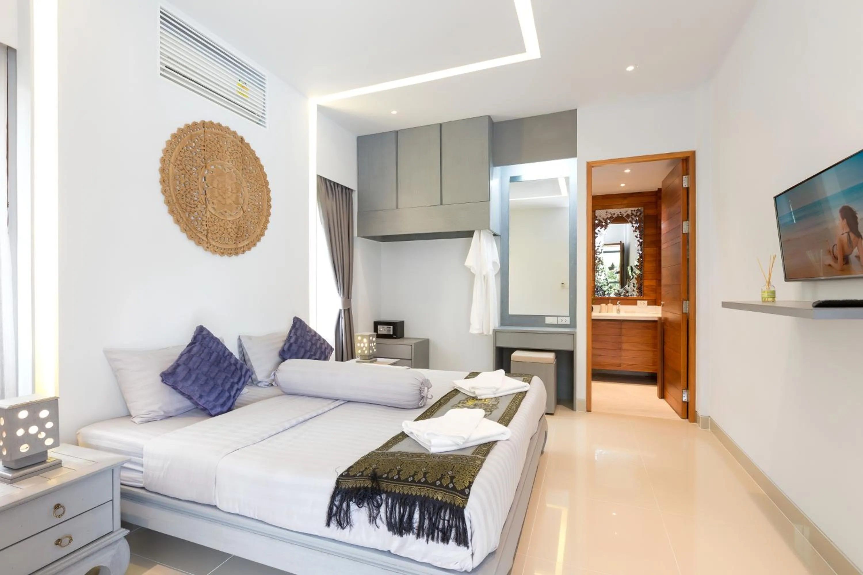 Bedroom, Bed in Karon Beach Pool Villa - Sha Extra Plus