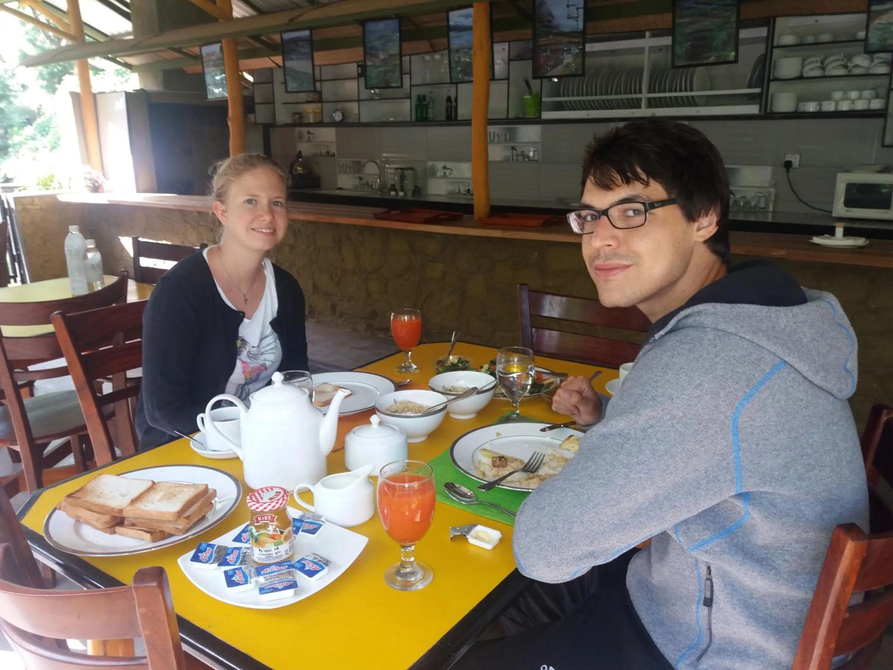 Asian breakfast in Train View Chalet