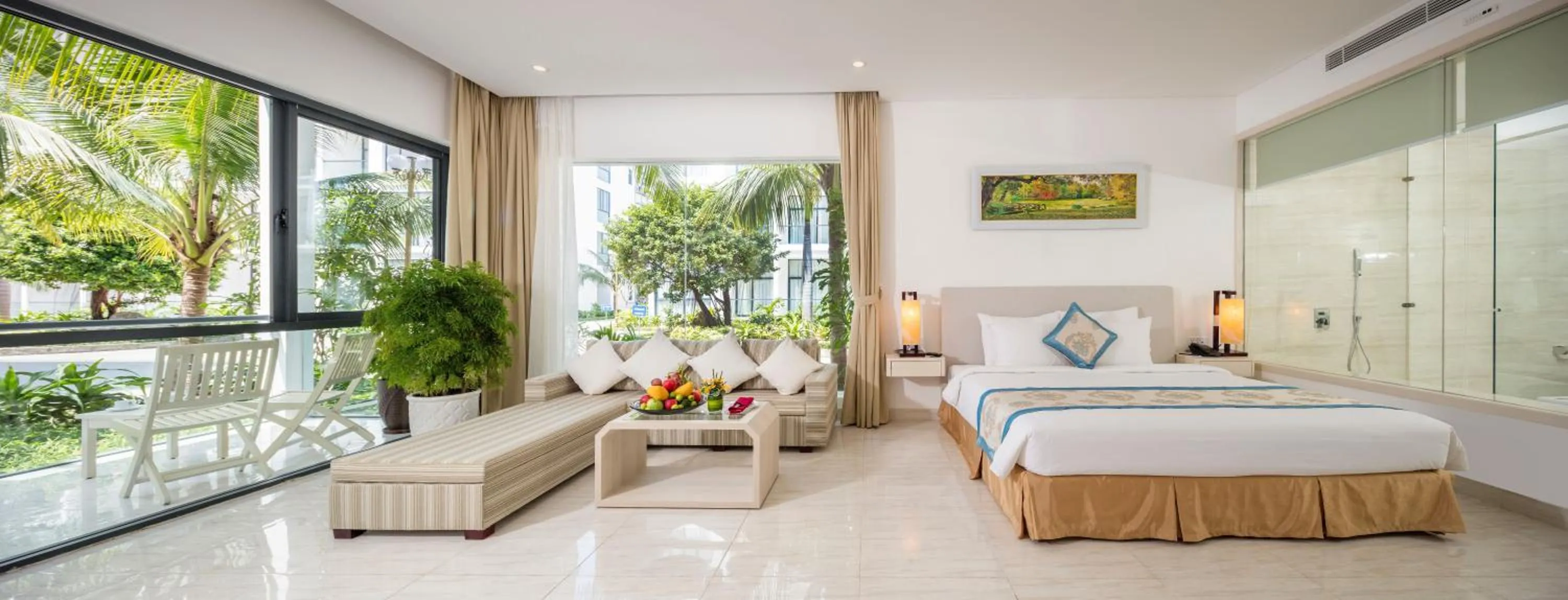 Living room, Bed in Diamond Bay Condotel Resort Nha Trang
