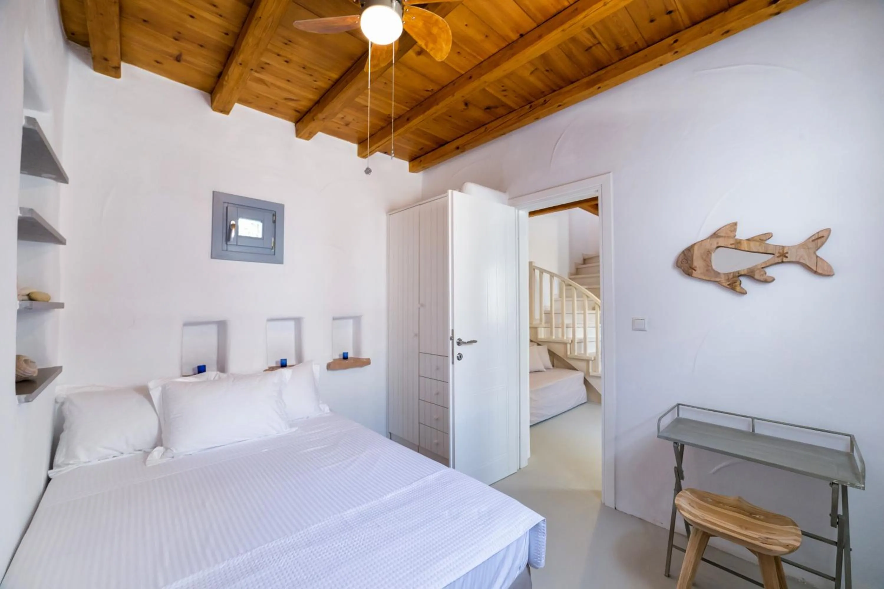 Bedroom, Bed in Aegean Colors Koufonisia