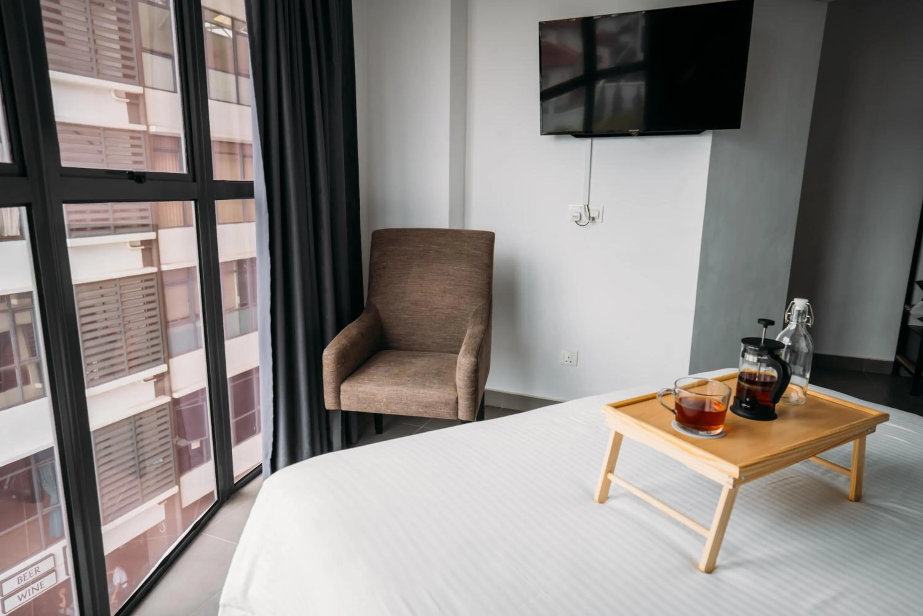 Decorative detail, Bed in B Lot Hotel