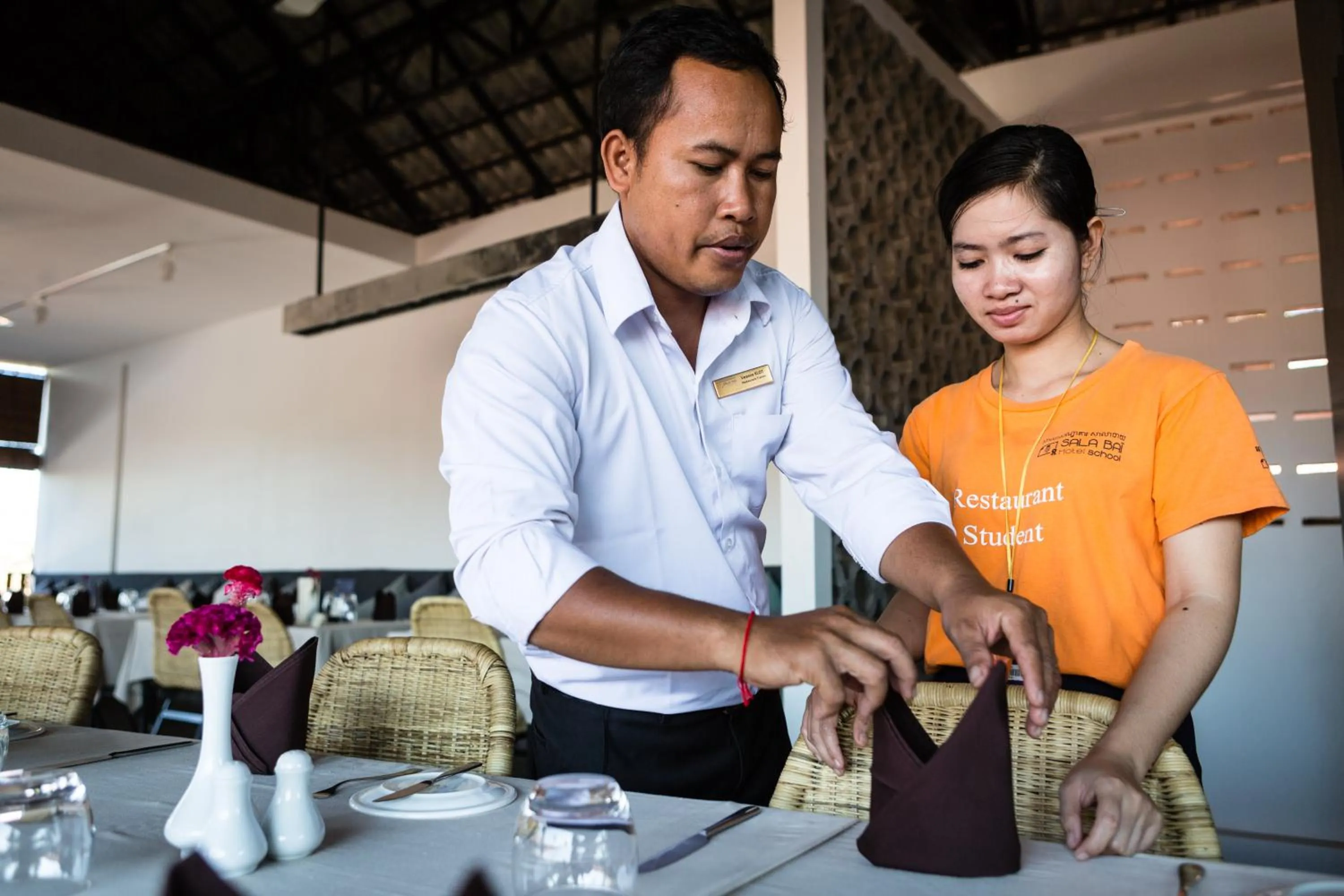 Staff in Sala Baï Hotel & Restaurant School