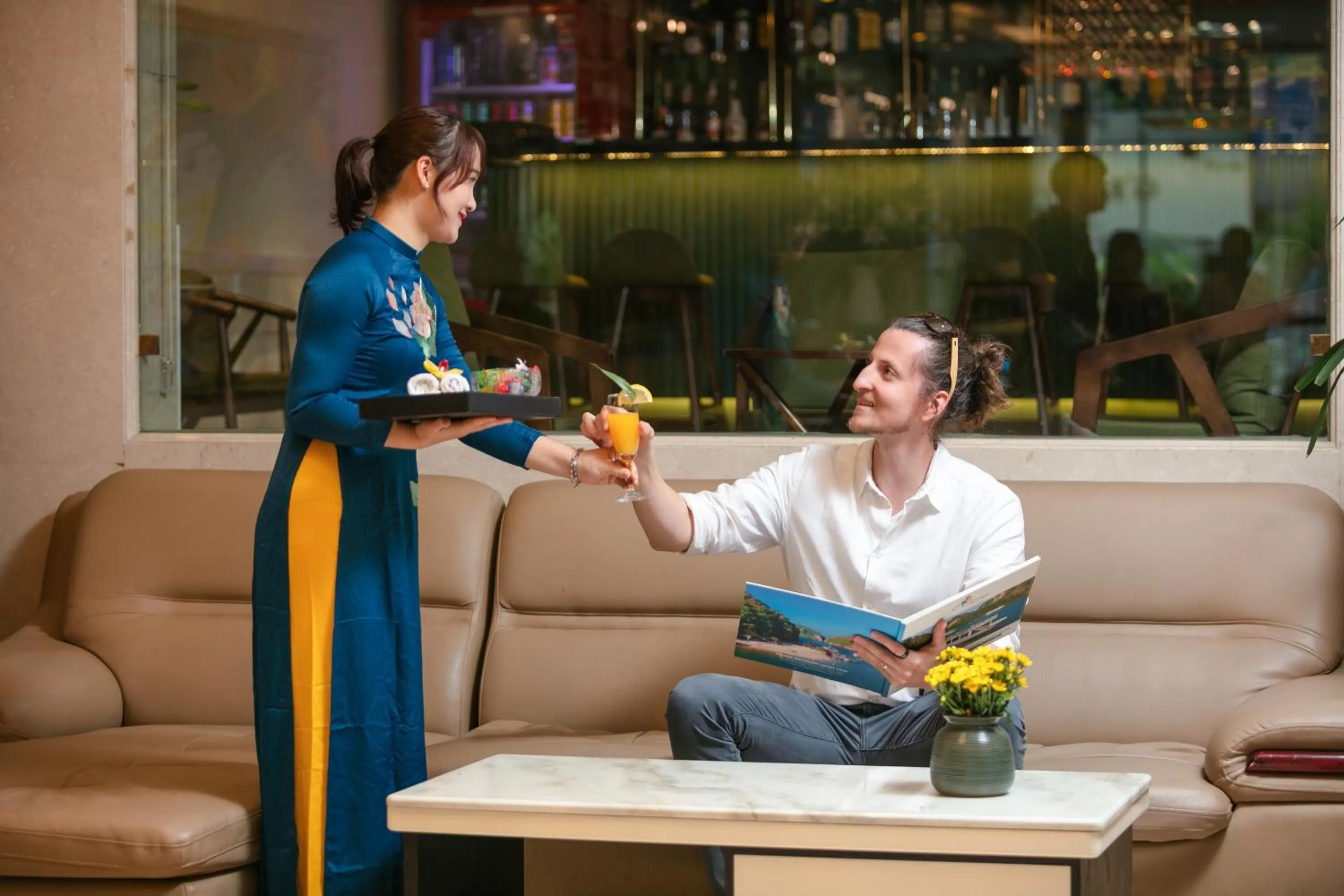 Seating area in The Light Hotel