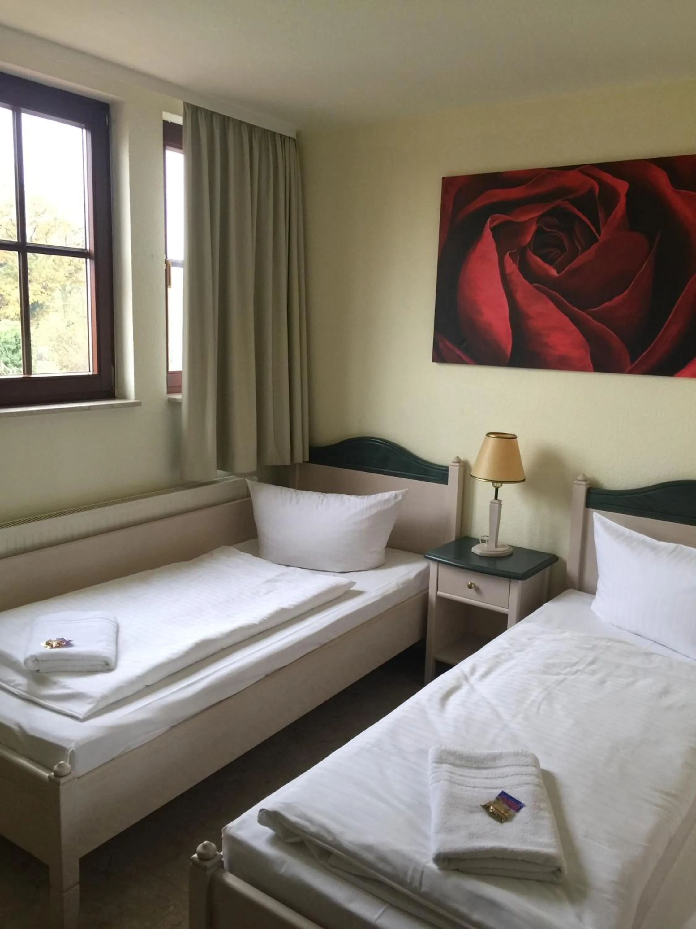 Bed in Hotel Brauhaus Wittenberg