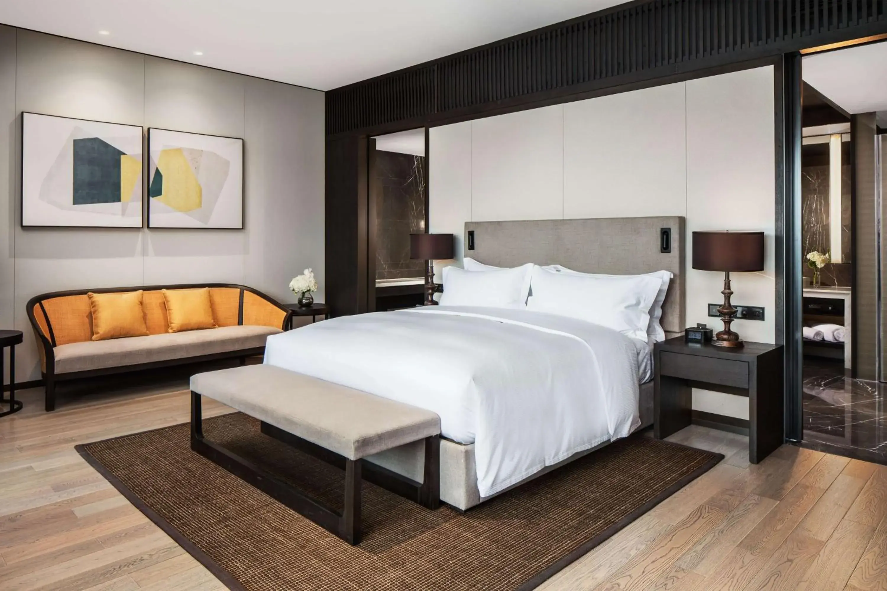 Living room, Bed in Hilton Ningbo Dongqian Lake Living room, Bed in Hilton Ningbo Dongqian Lake