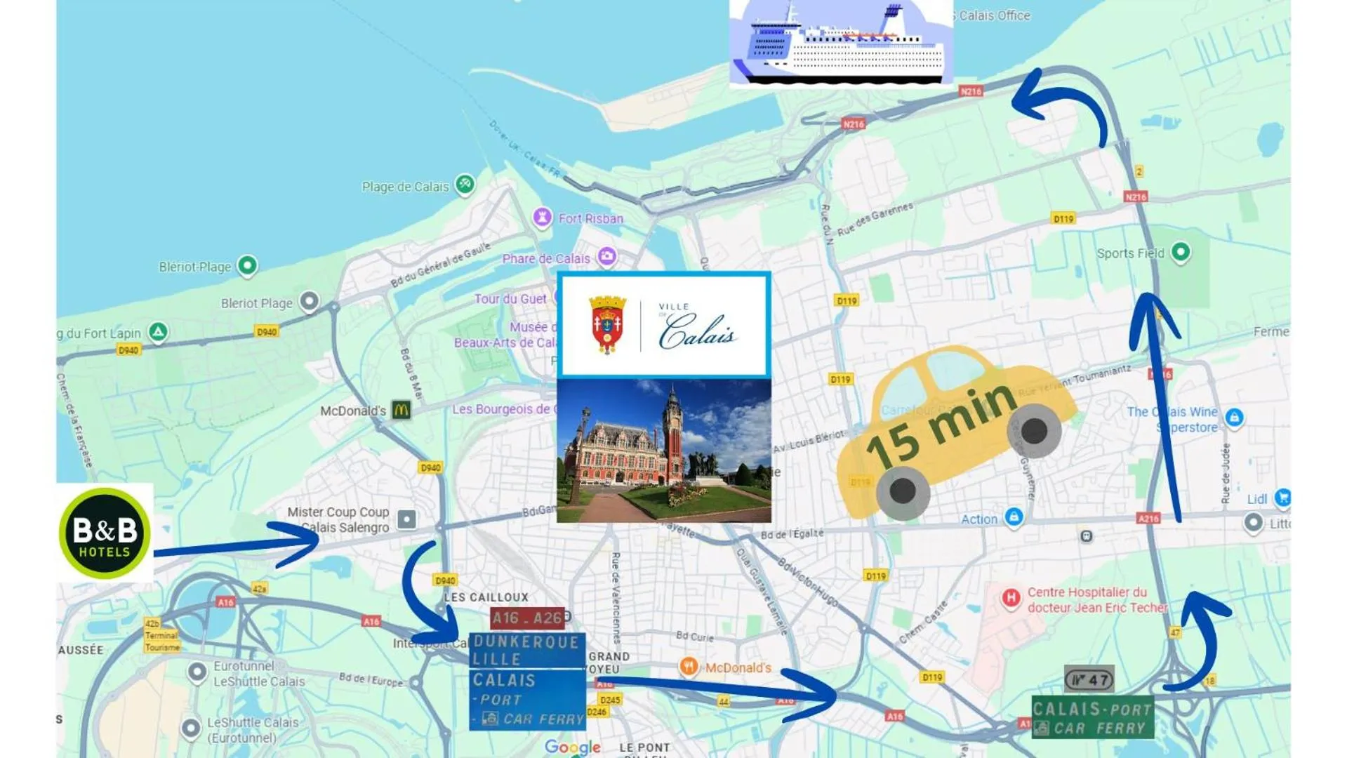 Nearby landmark in B&B HOTEL CALAIS Coquelles Tunnel sous La Manche