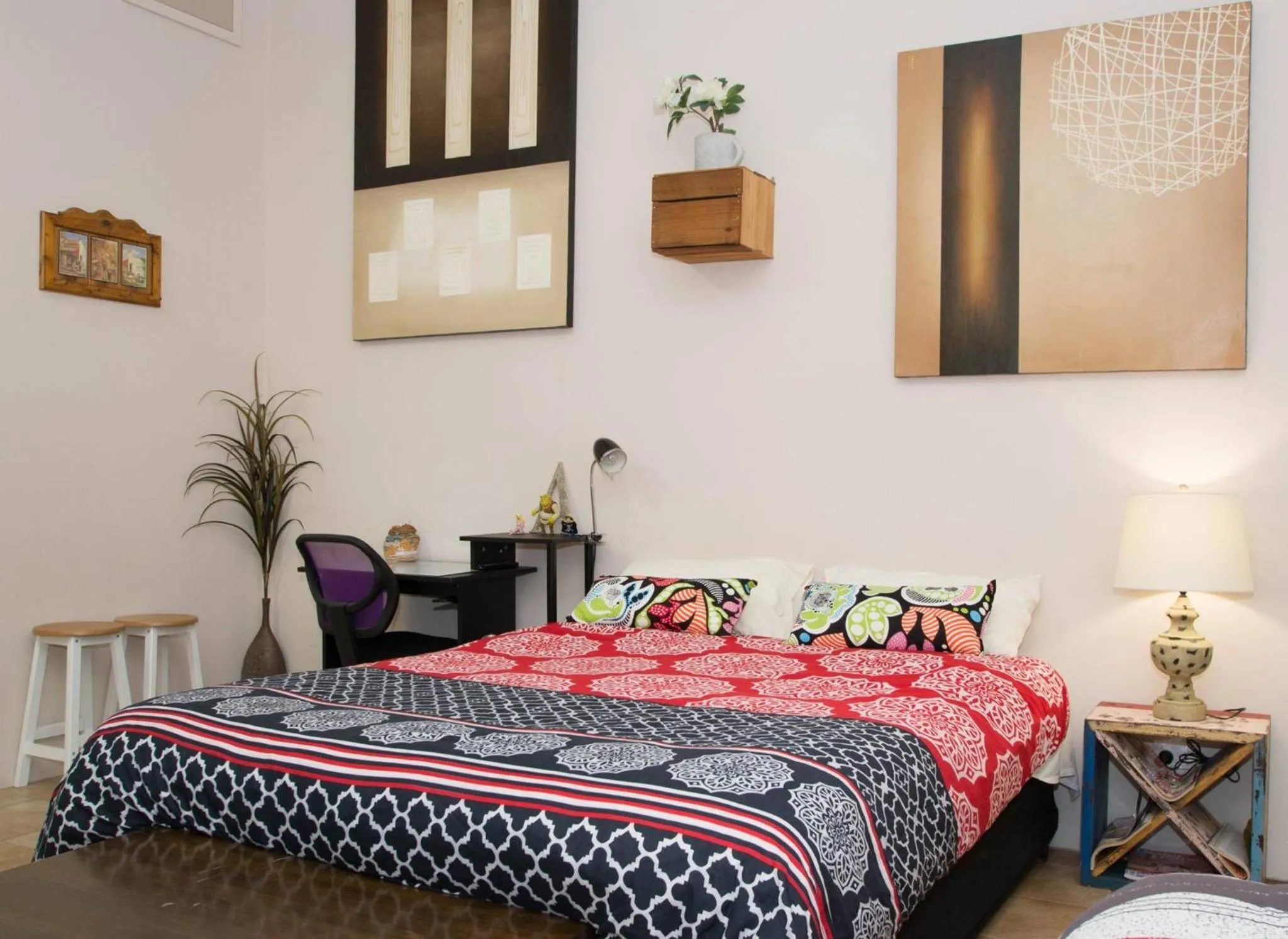 Bed in Westside Studio Apartments