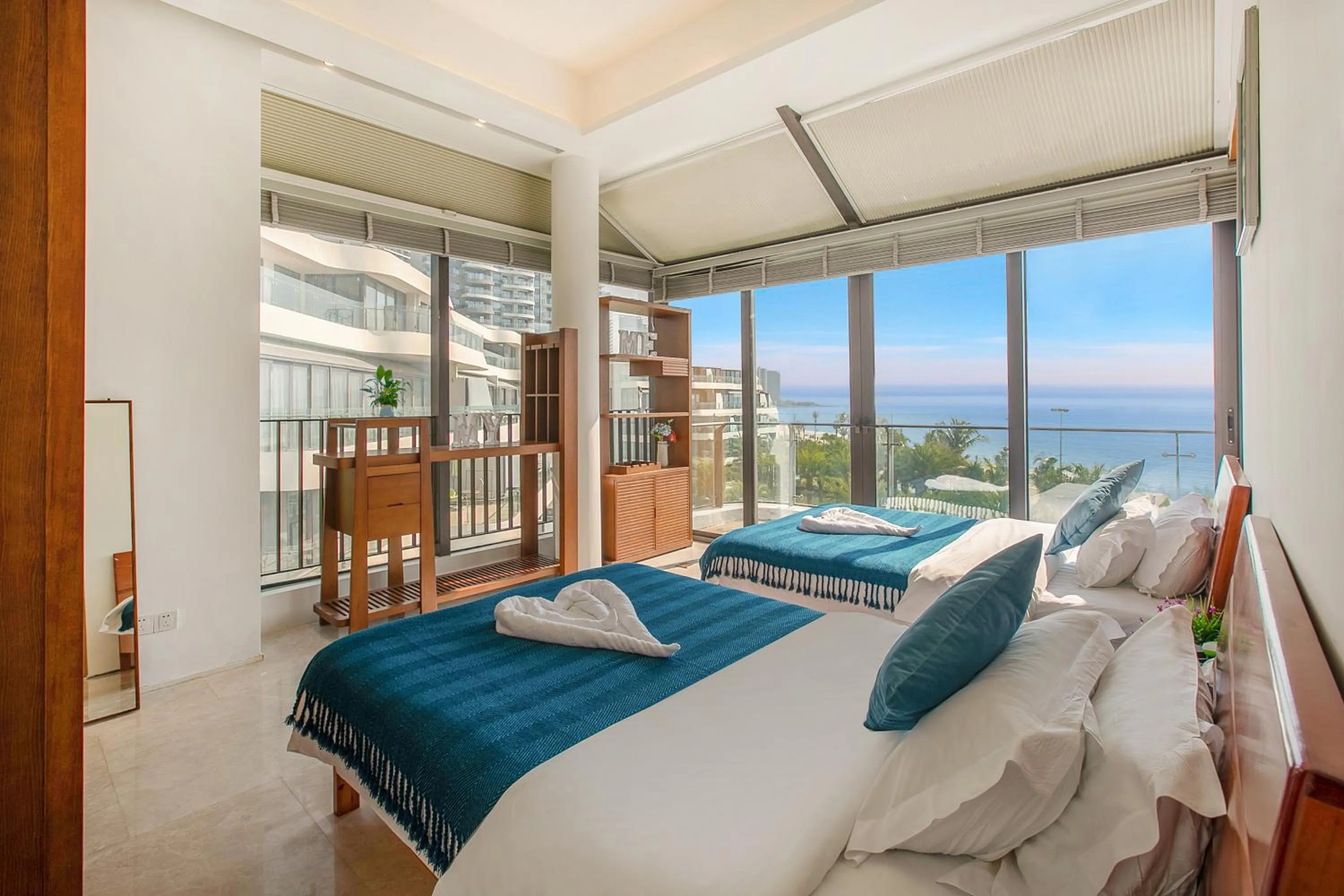 Bed in HuiZhou HuaYangNian Seaview Guesthouse