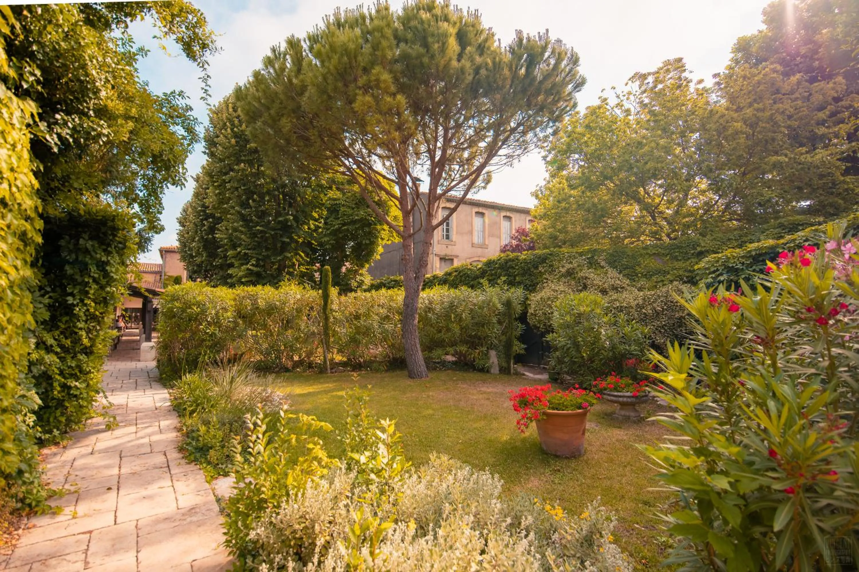 Garden in Hôtel Le Donjon - Cœur de La Cité Médiévale