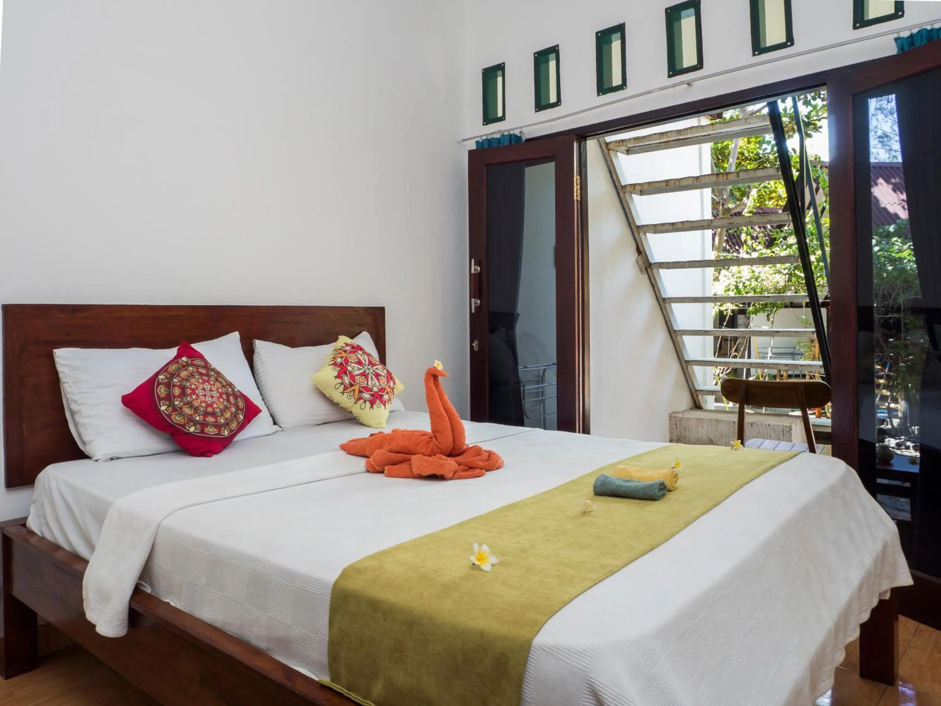 Bed in Gili Turtle Beach Resort