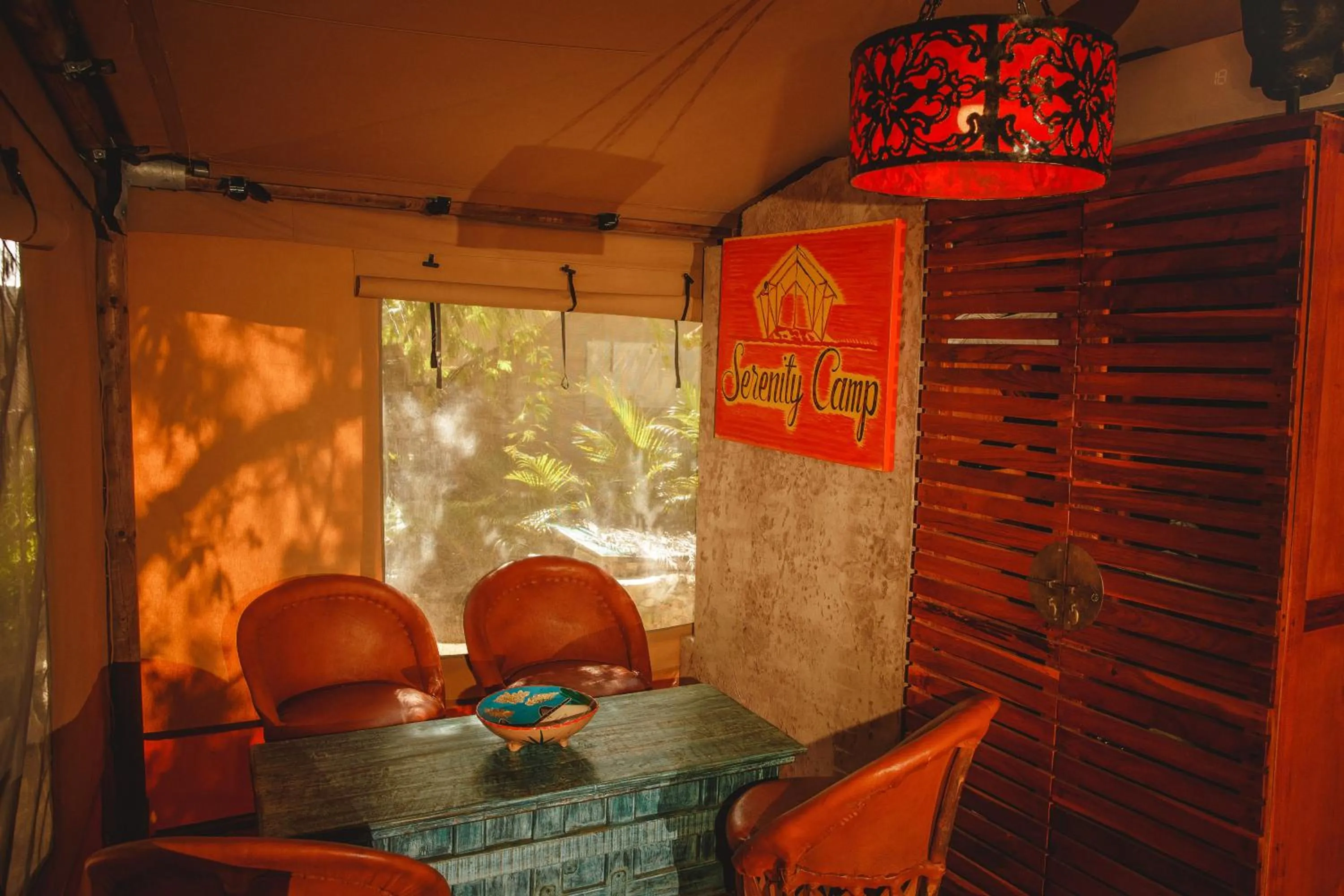 Seating area in Serenity Authentic Glamping Tulum
