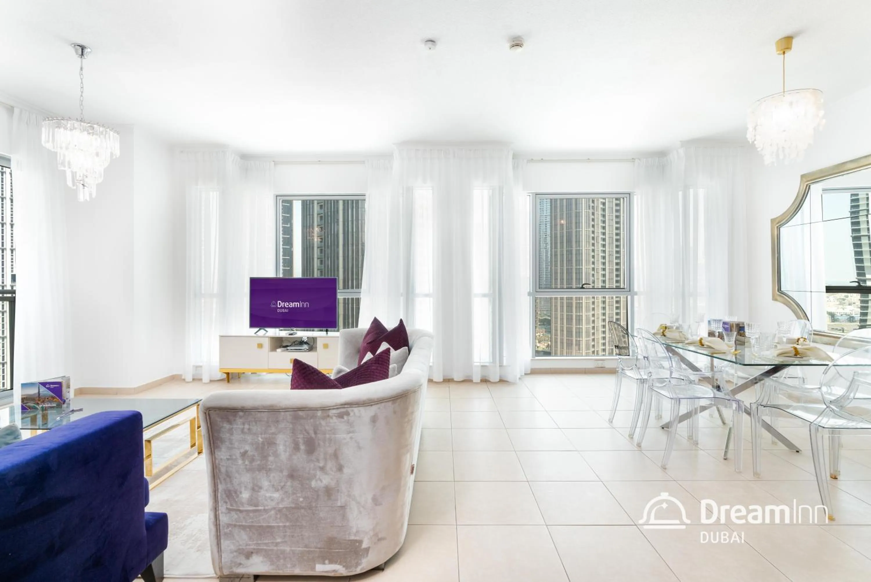 Living room in Dream Inn Apartments - Burj Residences Burj Khalifa View