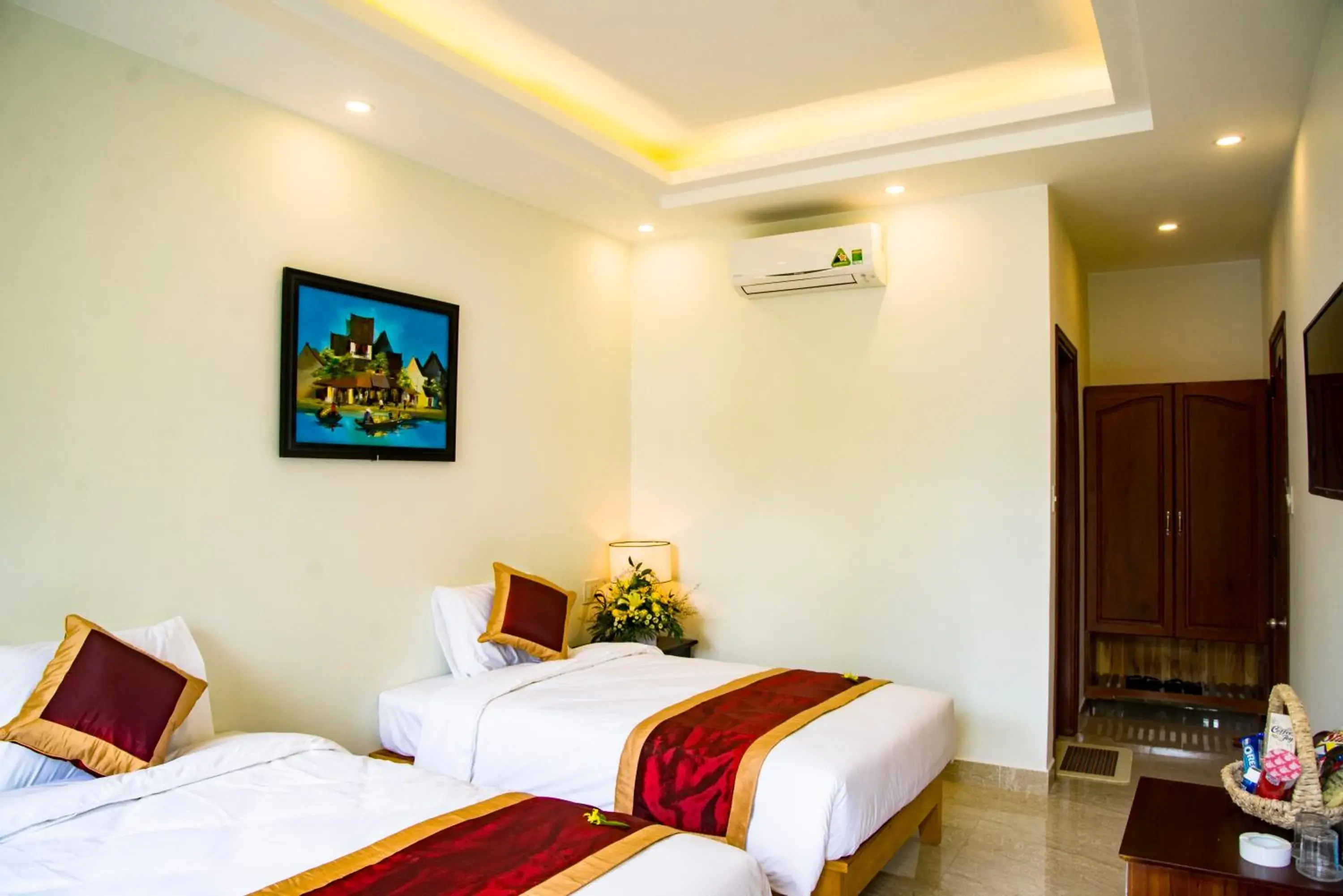 Twin Room with Balcony in Mi Kha Homestay Twin Room with Balcony in Mi Kha Homestay