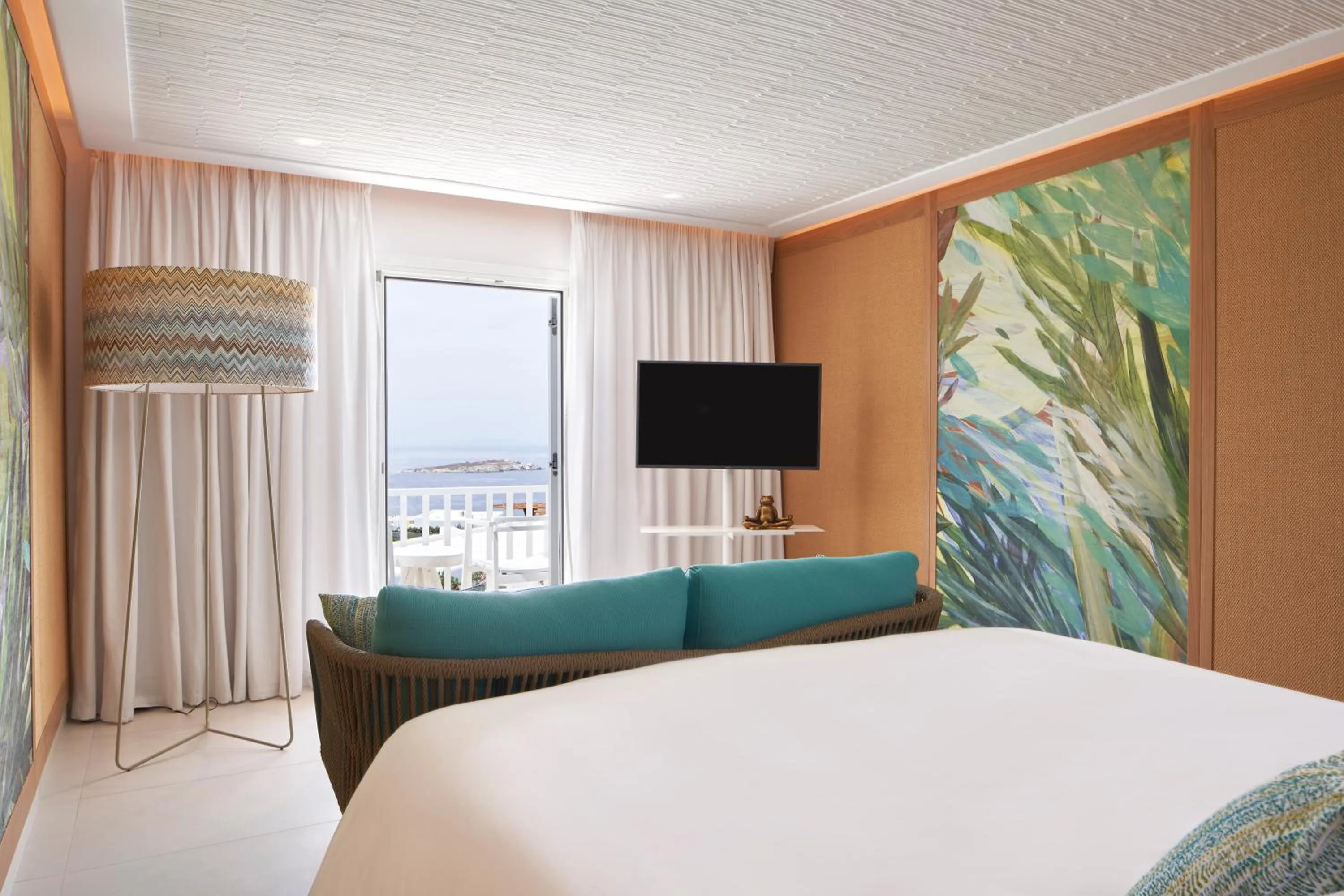 Bedroom, Bed in Myconian Kyma, a Member of Design Hotels