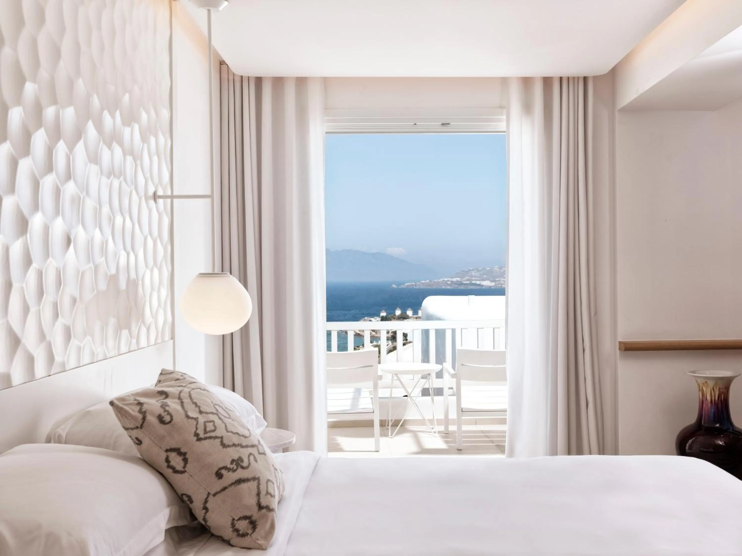 Bedroom, Bed in Myconian Kyma, a Member of Design Hotels