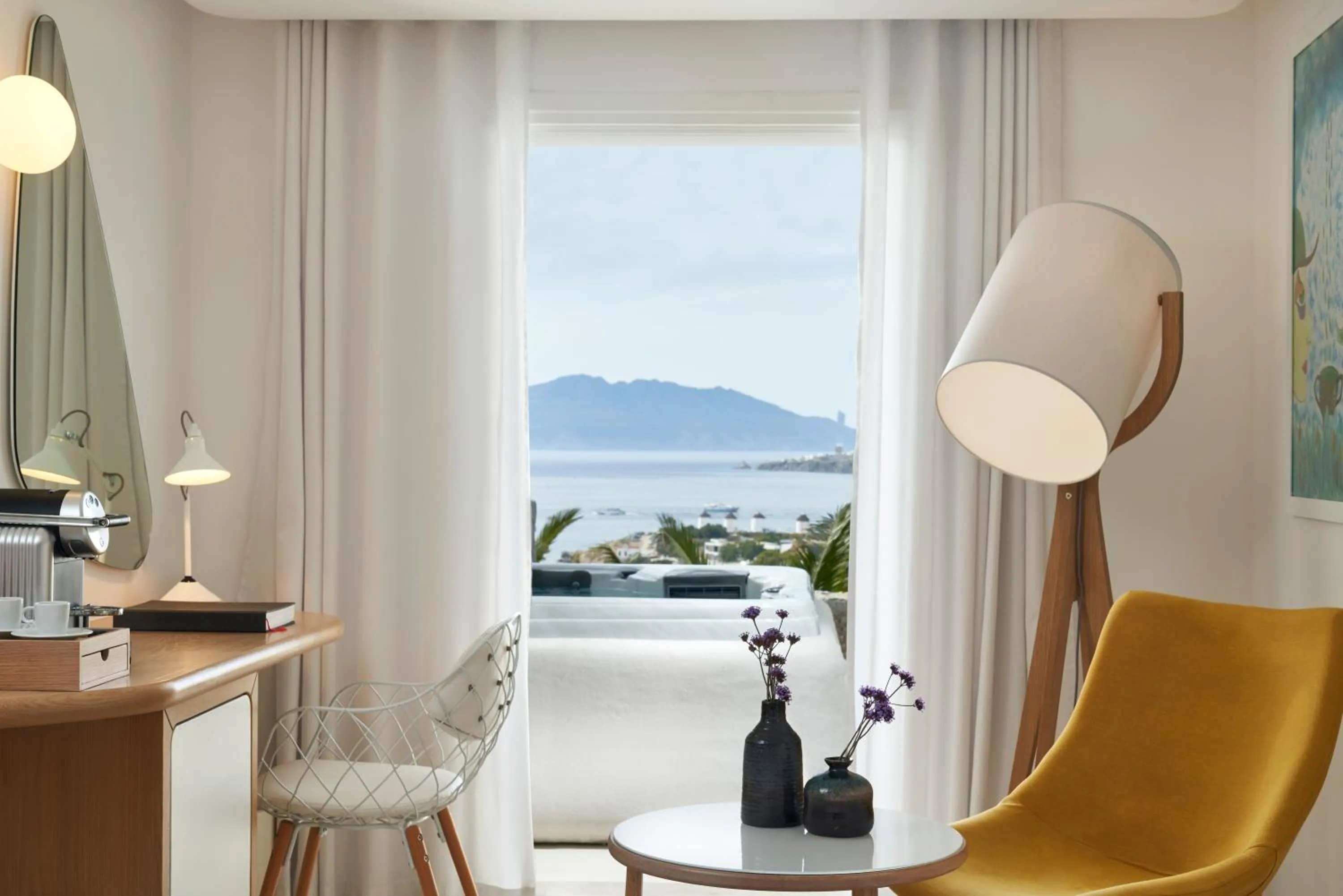 Seating area in Myconian Kyma, a Member of Design Hotels