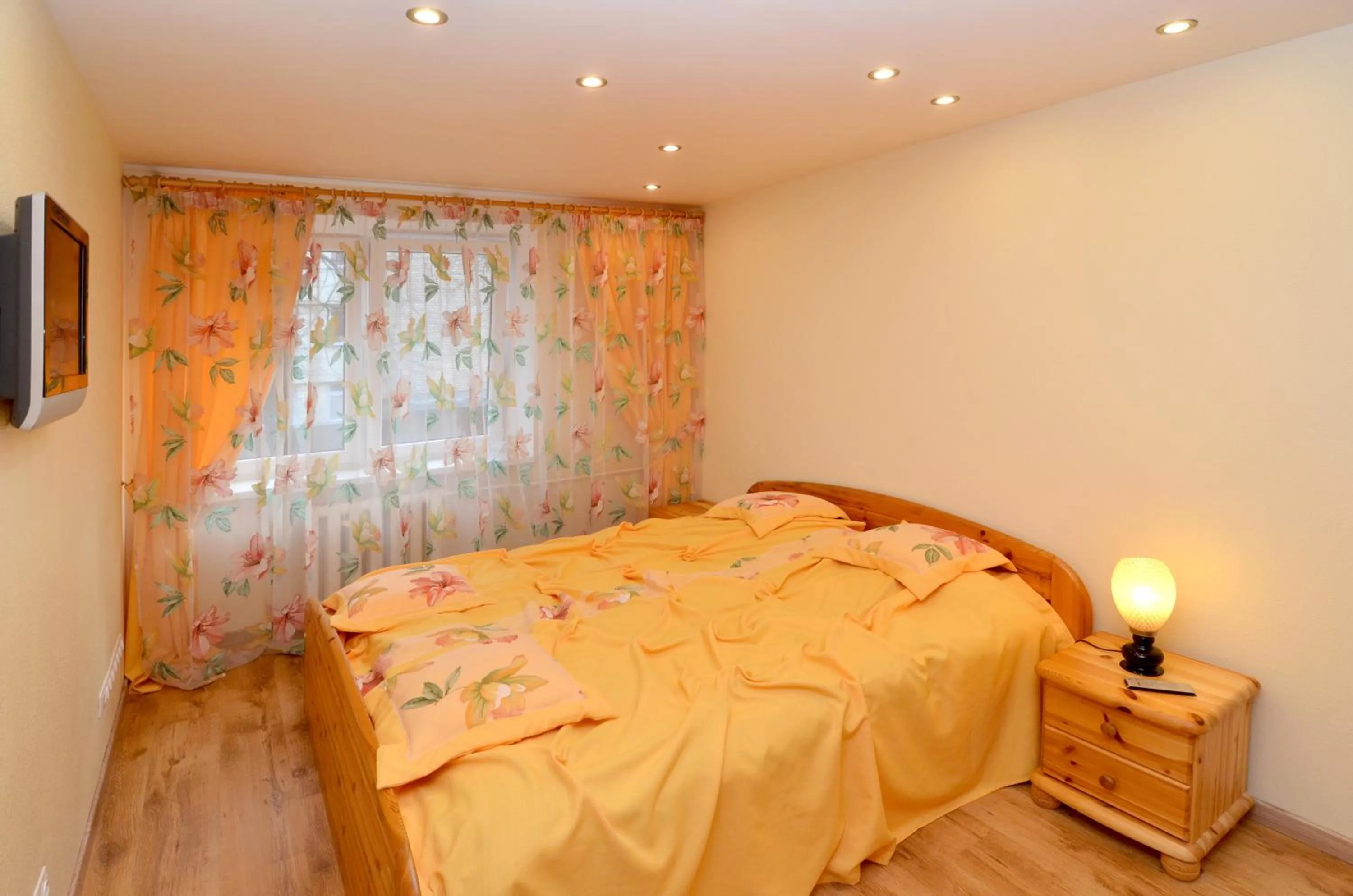 Bed in Tomsona Apartment Riga Center