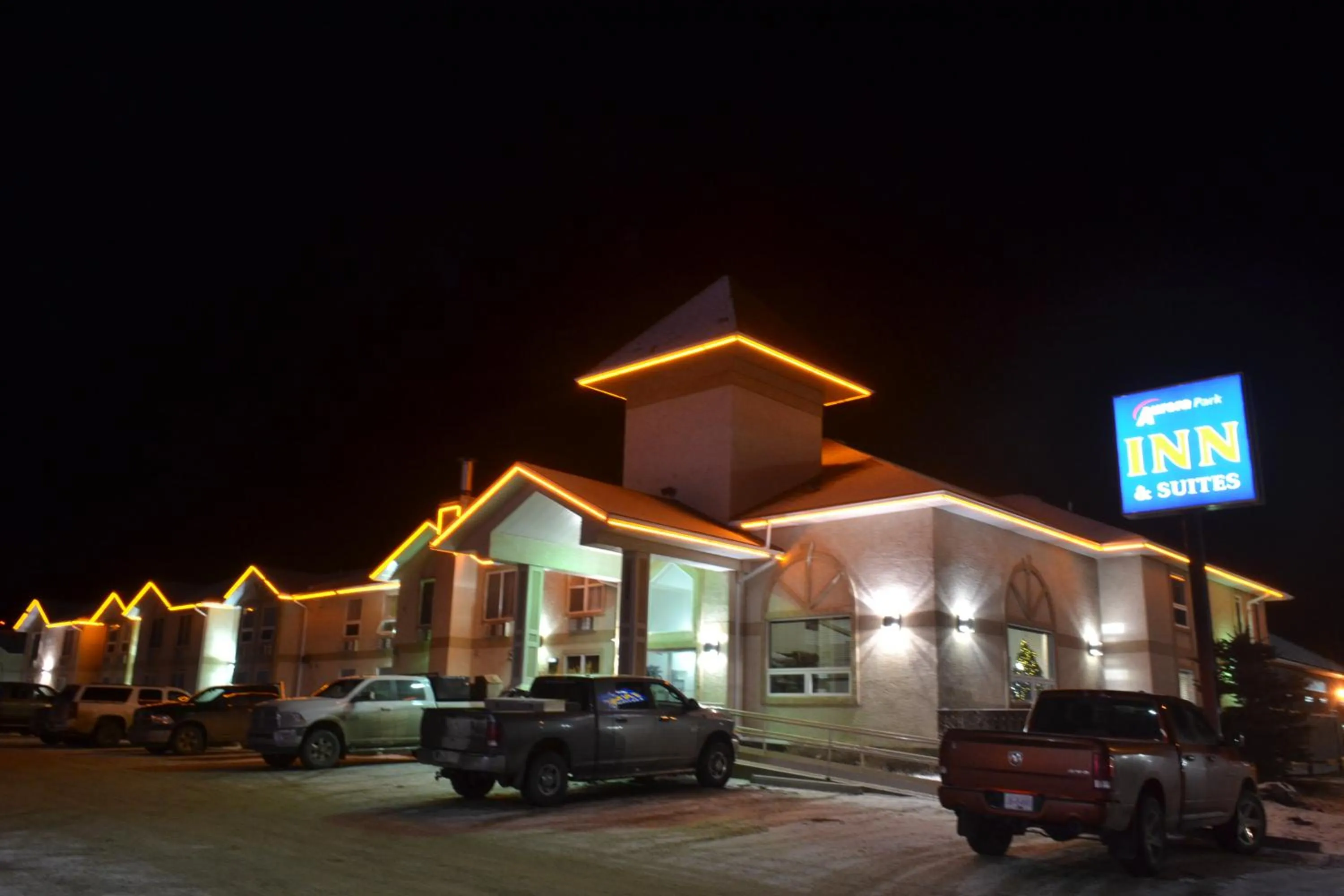 Property building in Aurora Park Inn & Suites