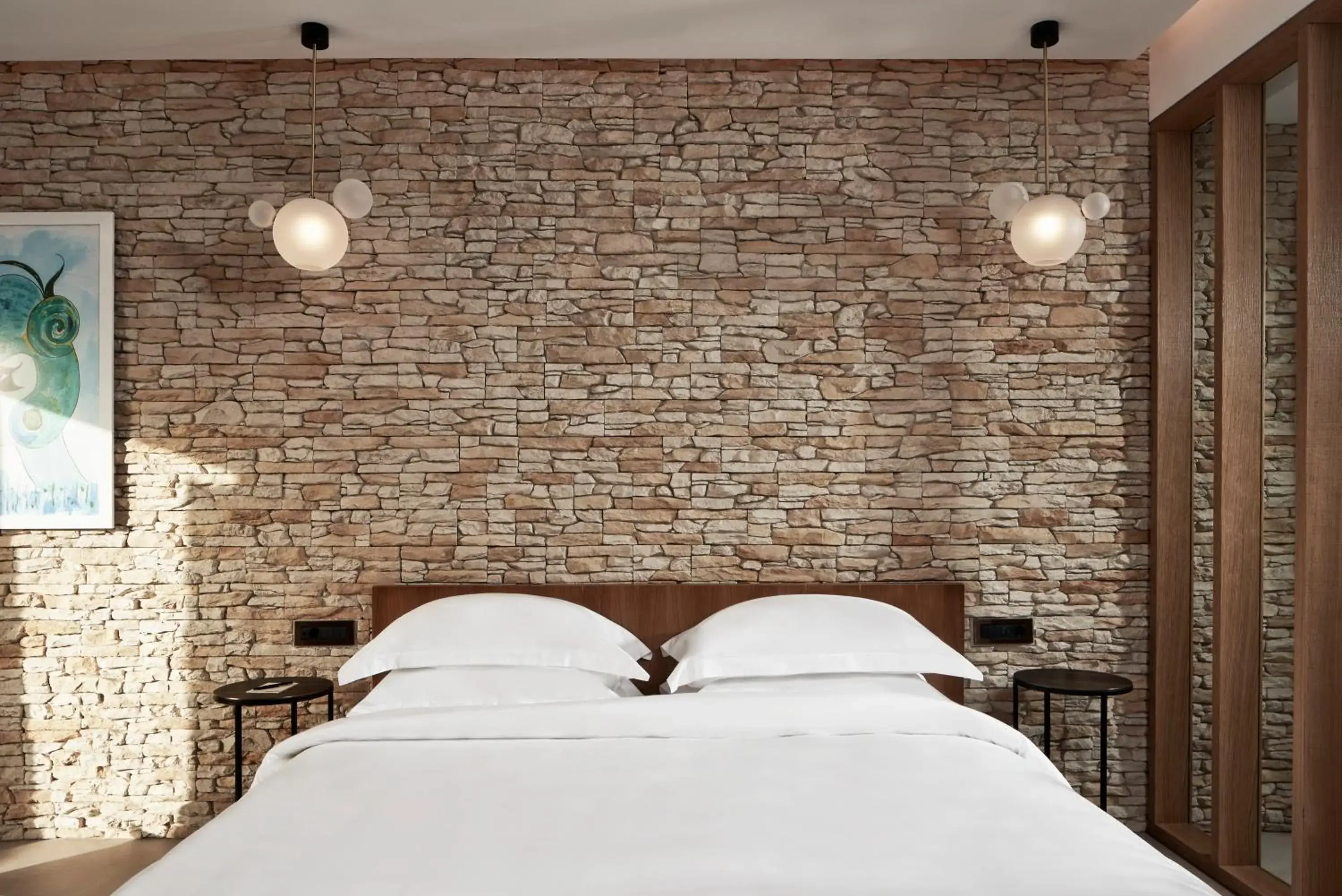 Bedroom, Bed in Myconian Naia - Preferred Hotels & Resorts Bedroom, Bed in Myconian Naia - Preferred Hotels & Resorts